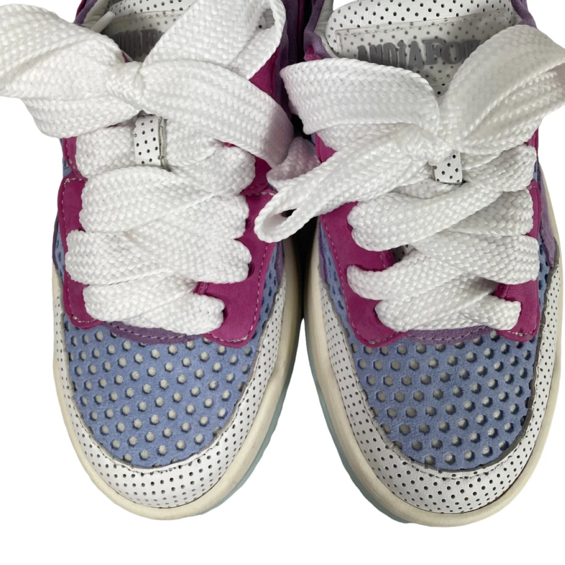 ANDIA FORA DOVER MEET Damen Sneaker perforiertes Leder Lila/Pink.