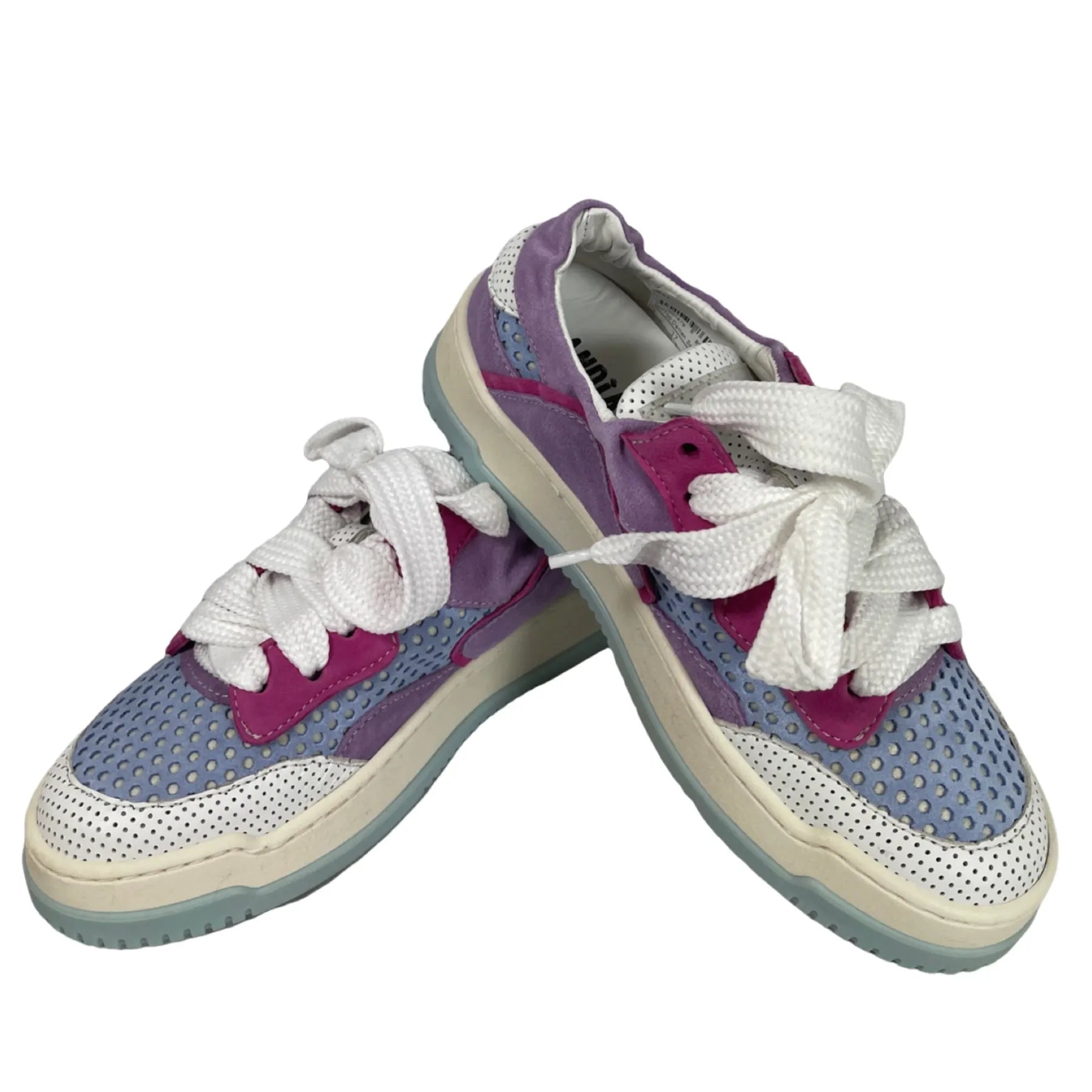 ANDIA FORA DOVER MEET Damen Sneaker perforiertes Leder Lila/Pink.