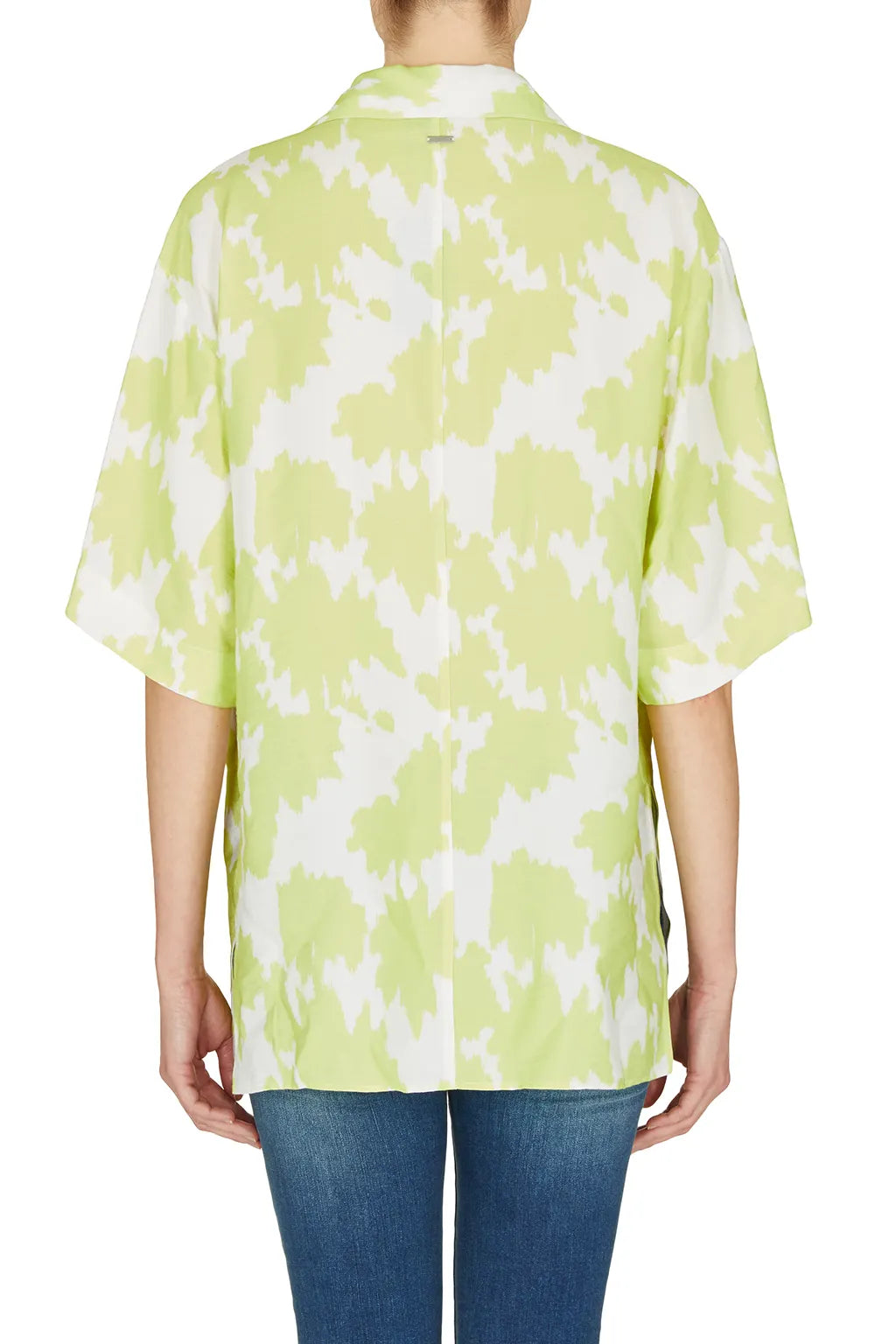 ARMANI 3RYC39 YN8KZ Damen Blusenhemd 1/2-Arm Weiß/Grün