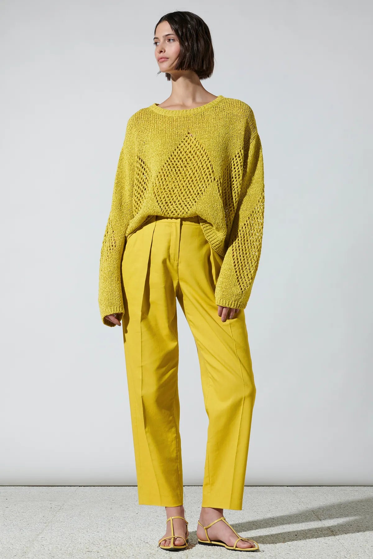 LUISA CERANO 678519/3461-0 Damen Hose Gabardine-Tapered-Pants Gelb