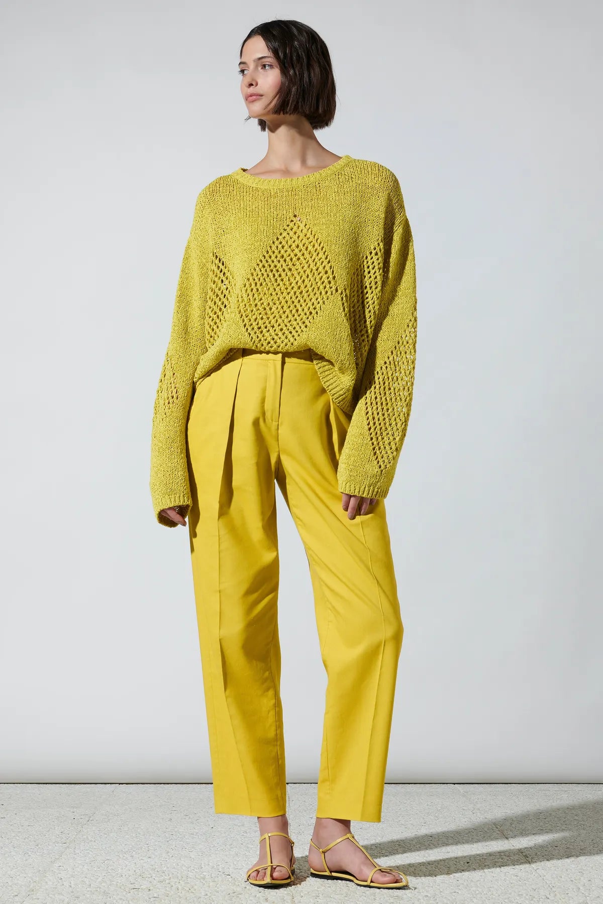 LUISA CERANO 678519/3461-0 Damen Hose Gabardine-Tapered-Pants Gelb