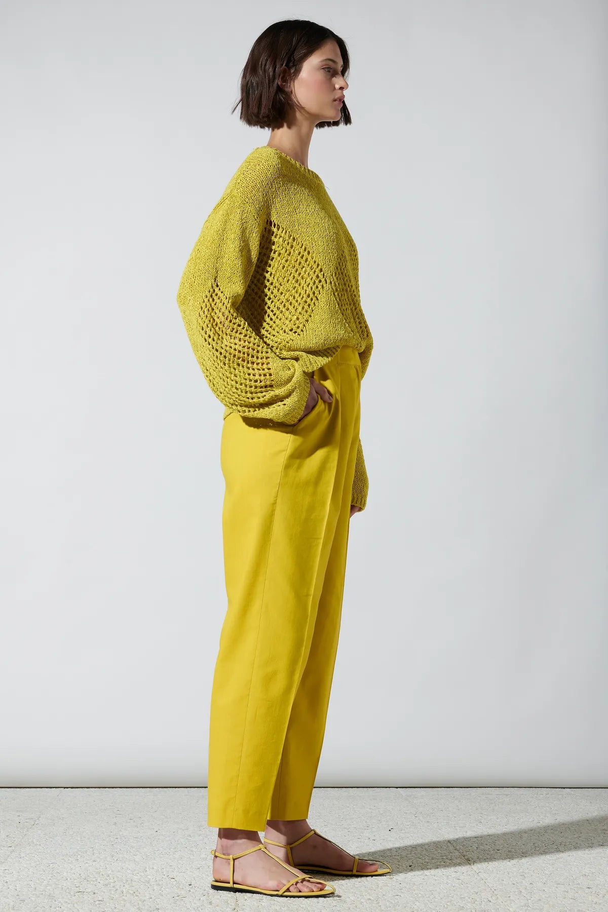 LUISA CERANO 678519/3461-0 Damen Hose Gabardine-Tapered-Pants Gelb