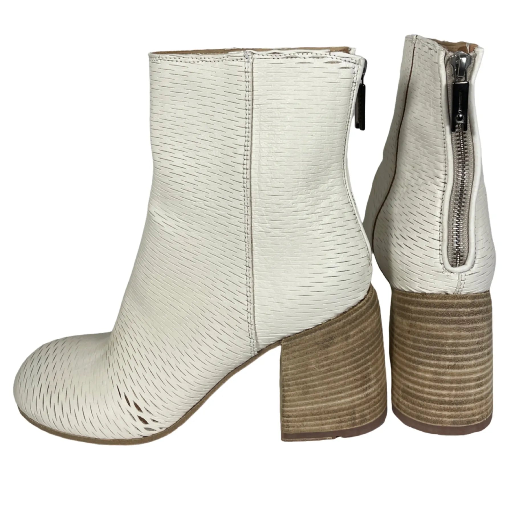 LEMARGO FP02C GIGI PELLAME BIANCO Damen Stiefeletten Leder perforiert Ecru.