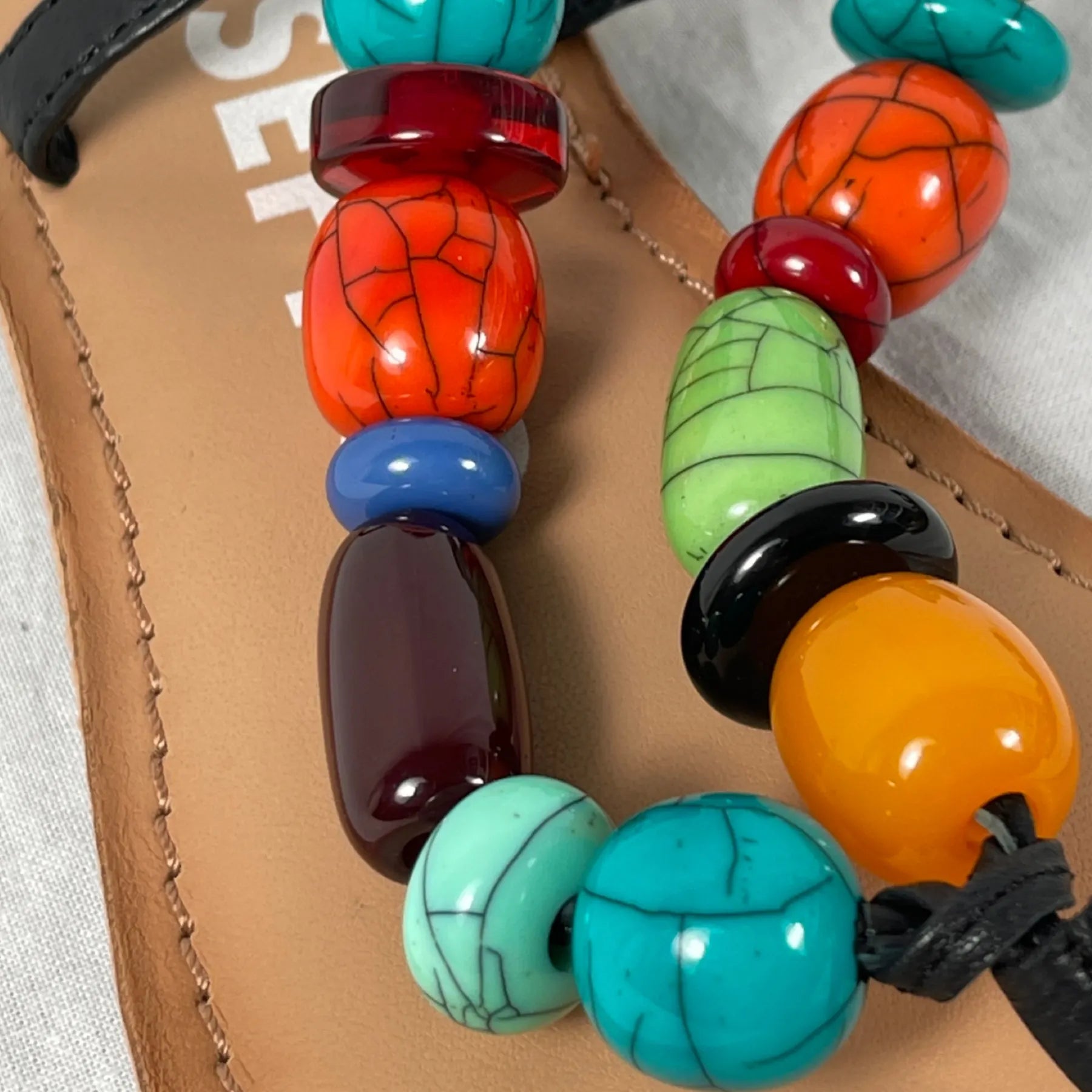 GIOSEPPO 69160 CHALLEX Damen Sandalette Zehentrenner Fesselriemen zum Binden multicolor