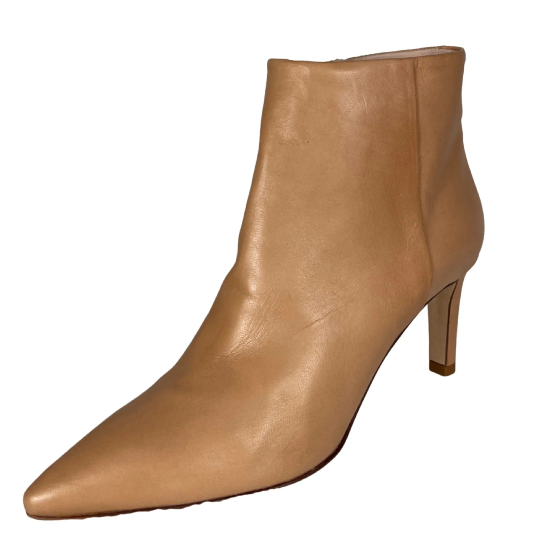 LORENA PAGGI 31701 PLONGE Damen Stiefellette Pfennigabsatz Nappaleder Beige.