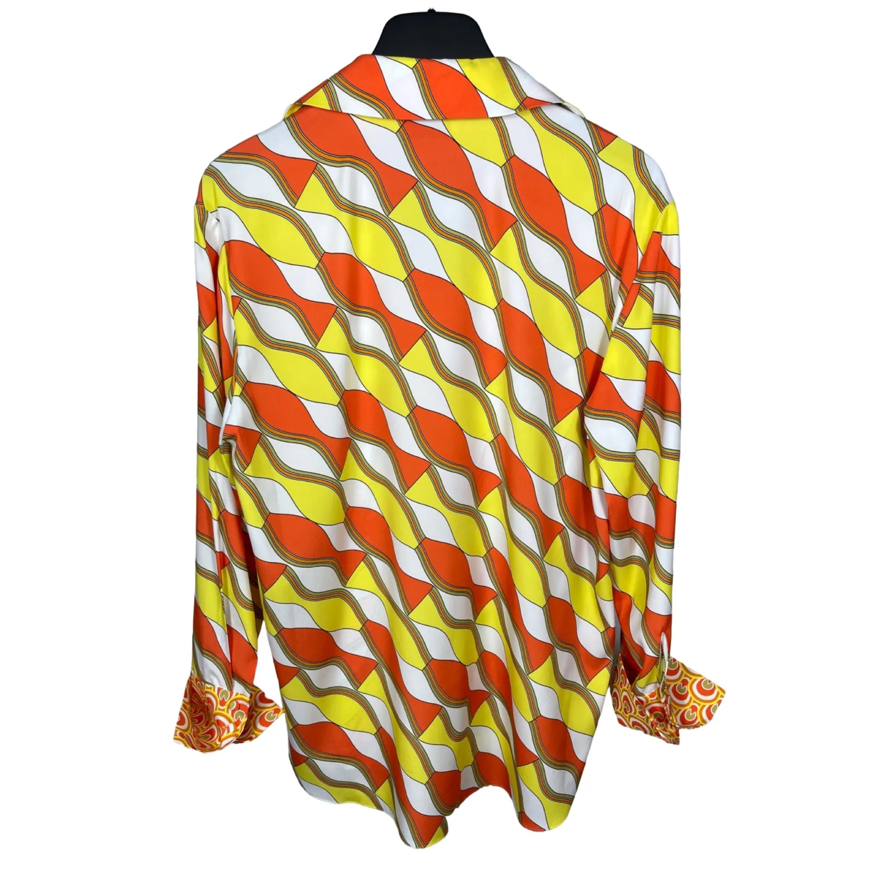 HERZENSANGELEGENHEIT 25231-6054 Damen Seidenbluse Stretch mandarino multi Gelb/Orange