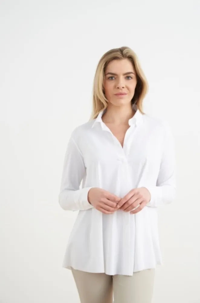 JAPAN TKY MILLY HEMDBLUSE TECHNOJERSEY STRETCH 001 WHITE