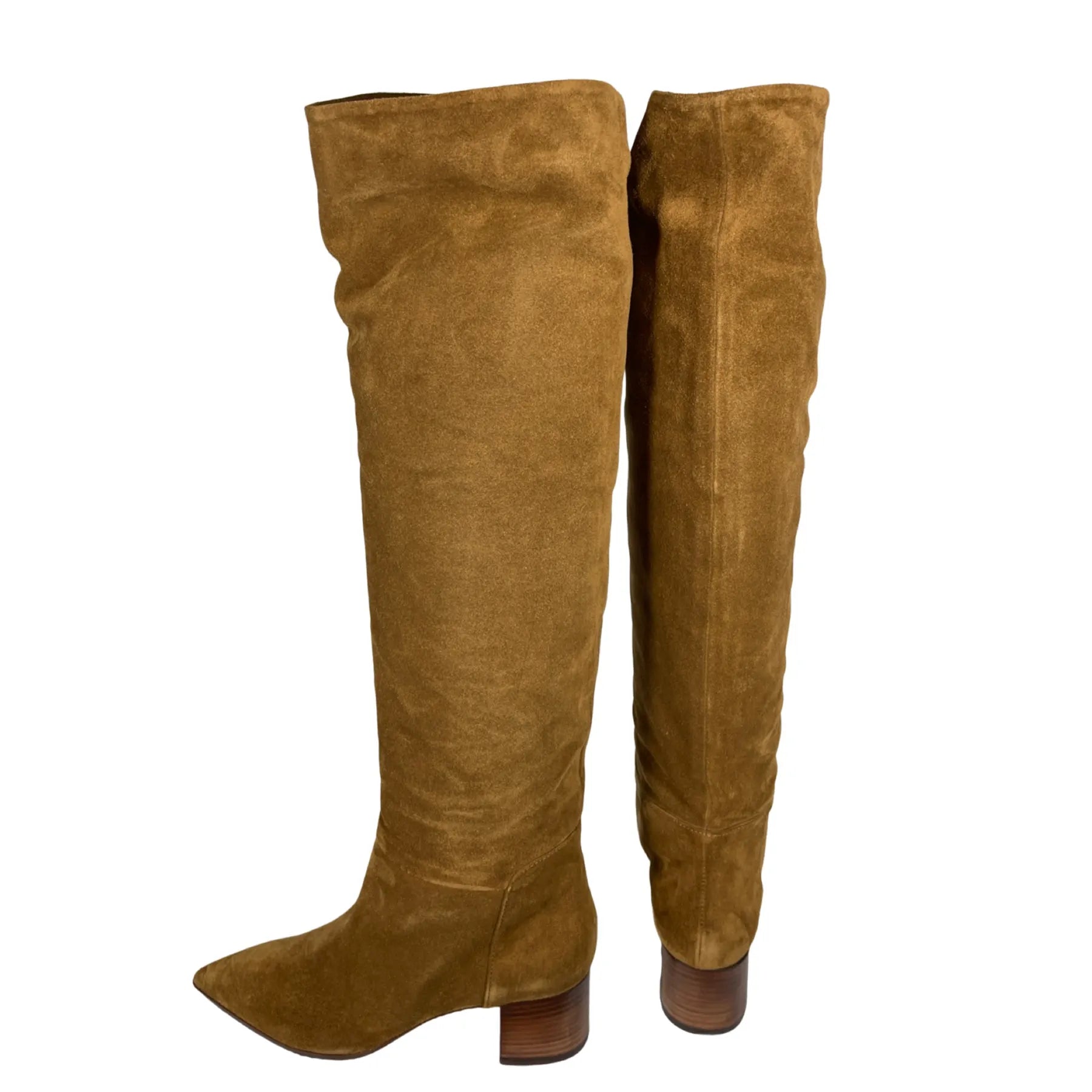 LORENA PAGGI 32507 VELOUR Damen Schaftstiefel Blockabsatz Leder SIGARO BRAUN.