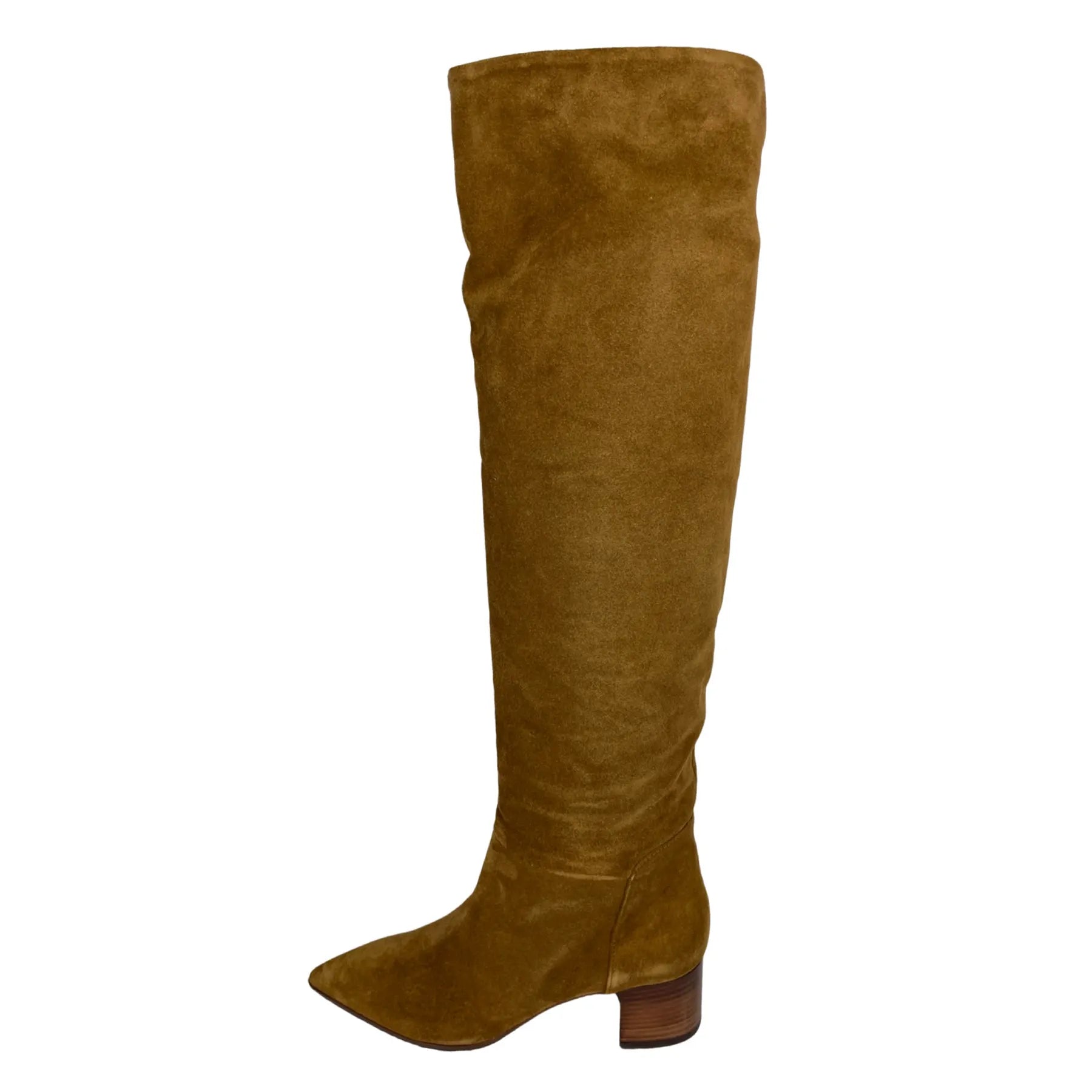 LORENA PAGGI 32507 VELOUR Damen Schaftstiefel Blockabsatz Leder SIGARO BRAUN.