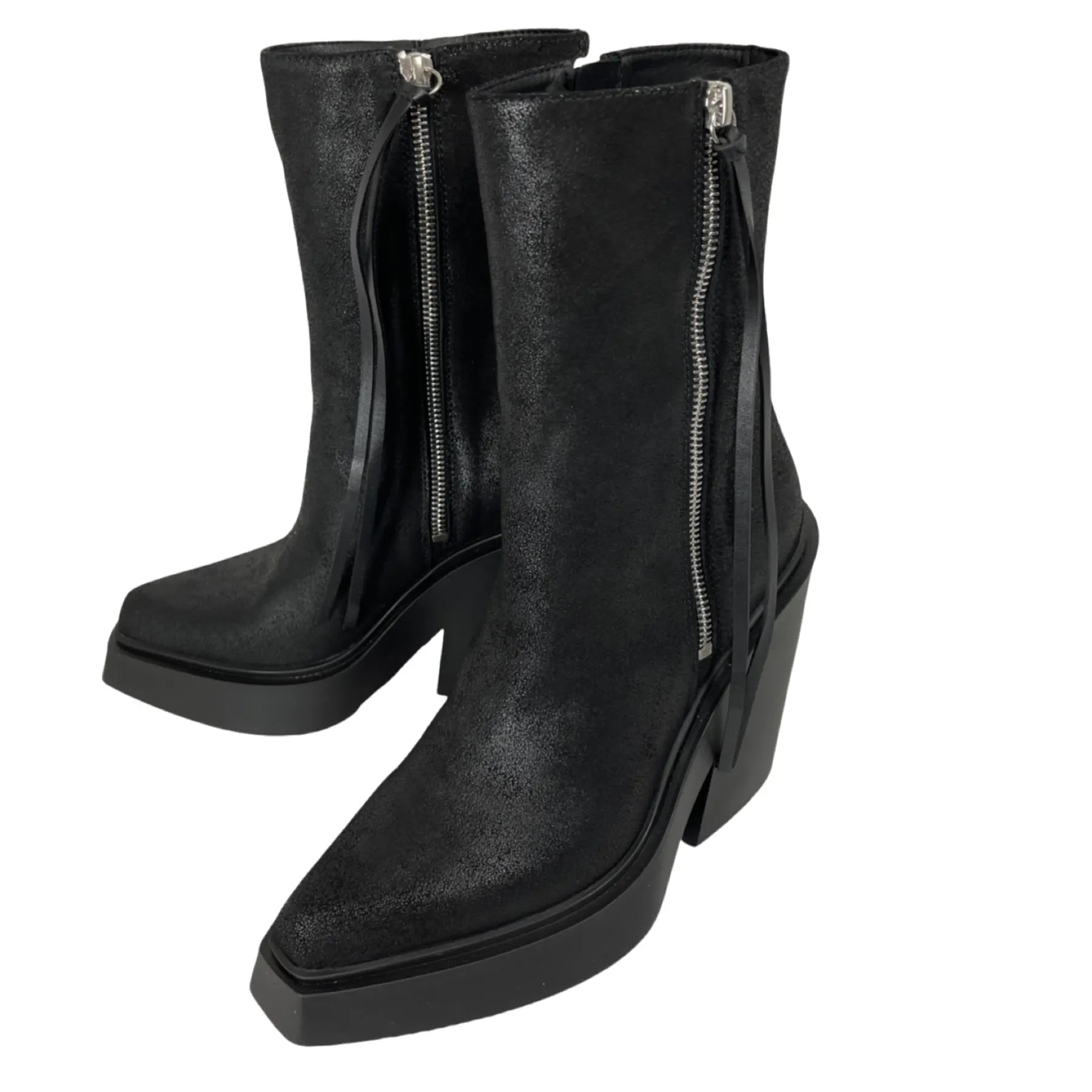 VIC MATIE 7850 BIKER TRONK Damen Stiefelette Cowboyboot Leder Black 101