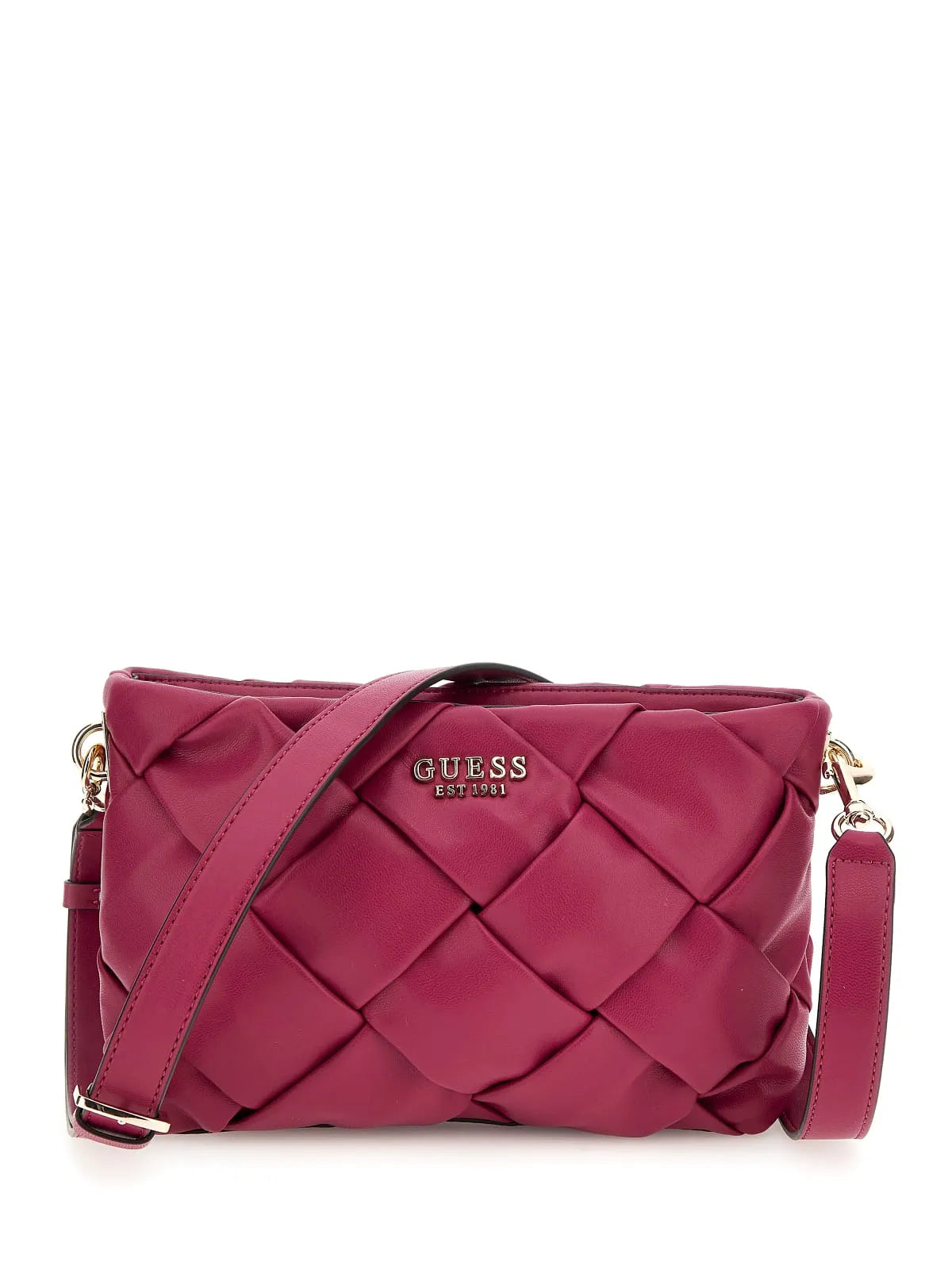 GUESS HWWG89 86120 Damen Clutch / Crossbody Geflochtene Tasche ROT