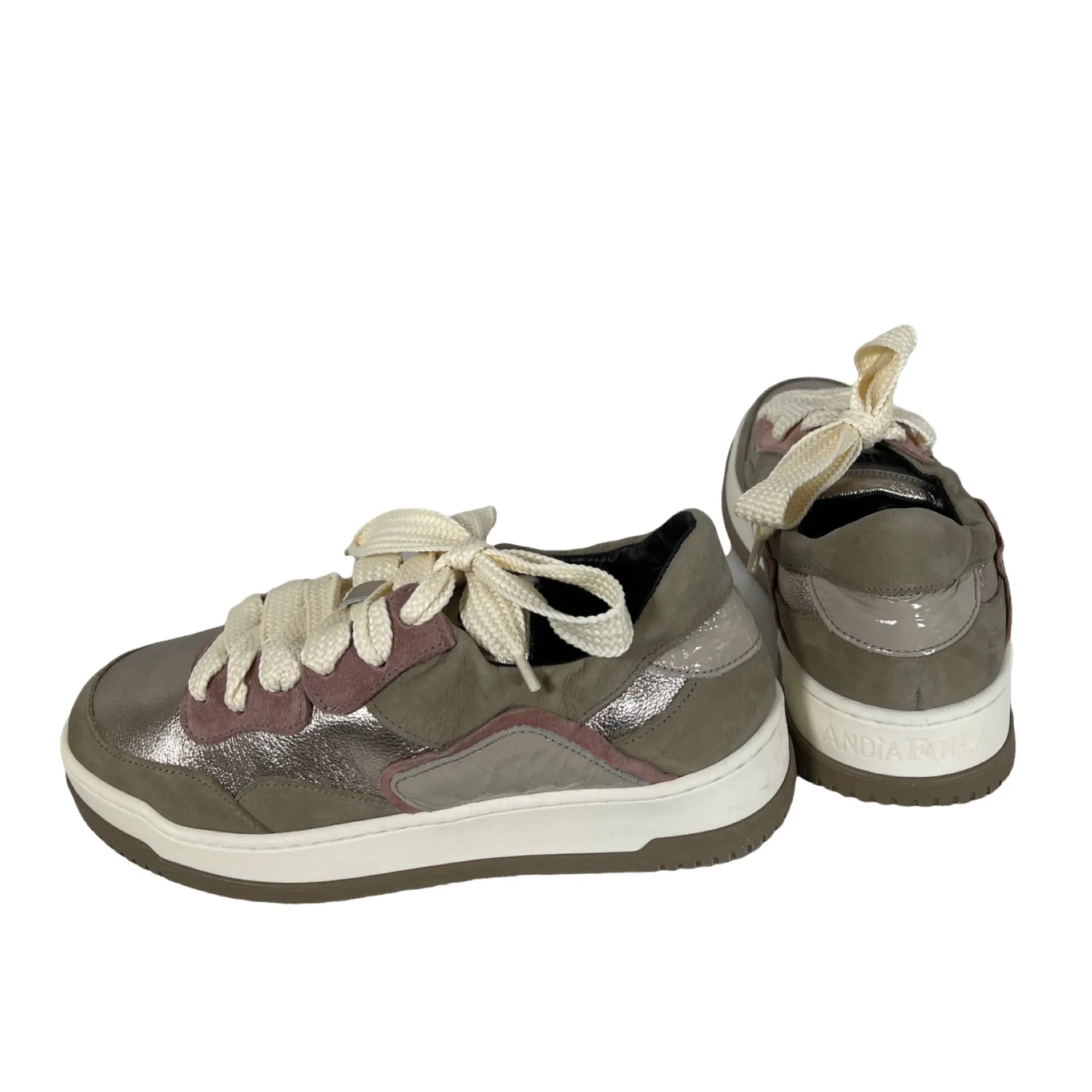 ANDIA FORA DOVER MEET DAMEN SNEAKER STEIN GRAU/SILBER/ ROSA BIANCO.