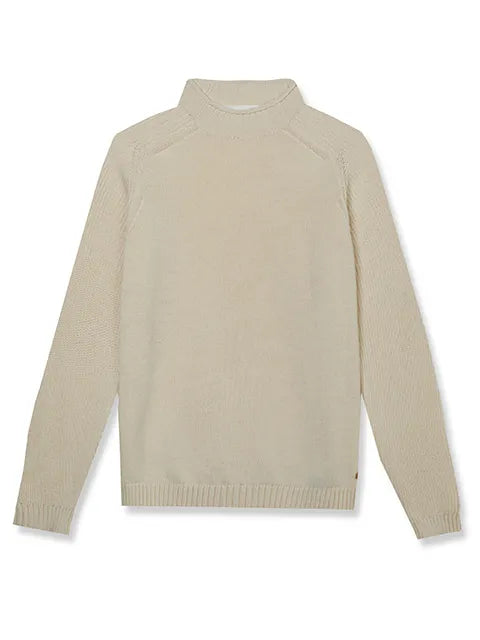 BALDESSARINI B4 30079.5200 BLD-Kamino Herren Pullover mit Stekragen Woll-Mix Perlweiss