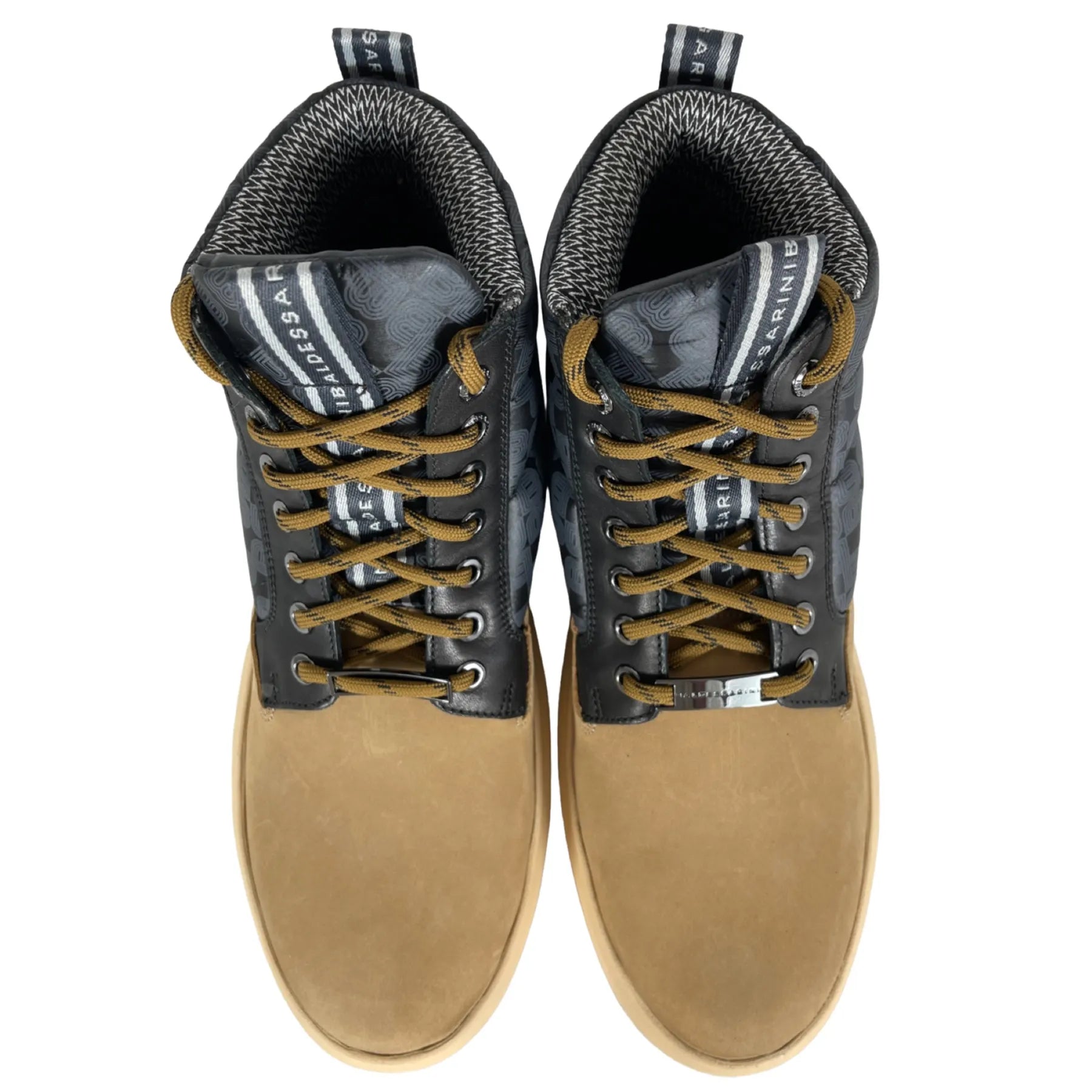 BALDESSARINI 625266 JACK NUBUCK/NYLON Herren High Top Sneaker mit Steppnähten Beige