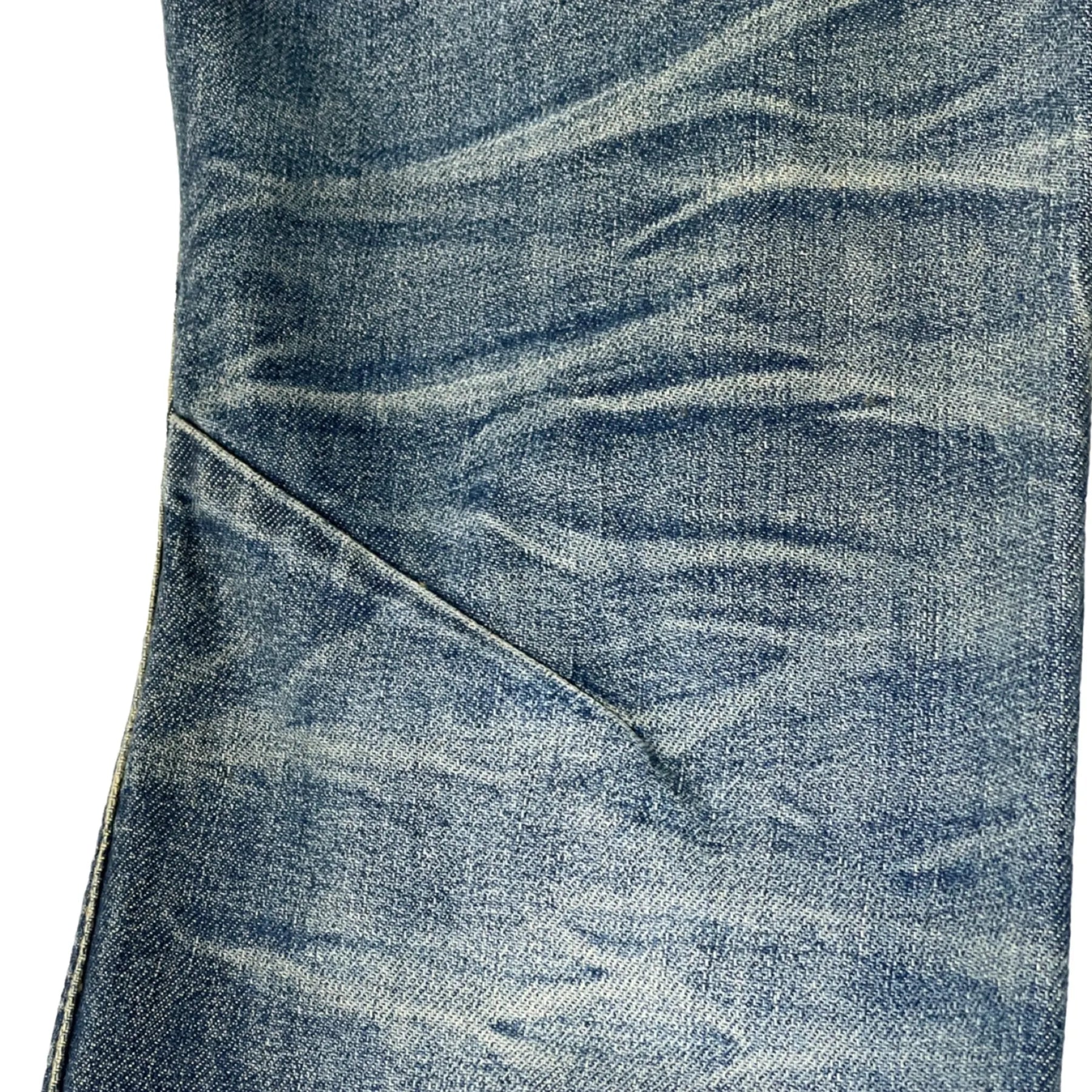 DENHAM 01-23-10-11-047 GRADE 15YA HERREN JEANS MIT KNOPFLEISTE DESTROYED STRAIGHT FIT DARK BLUE