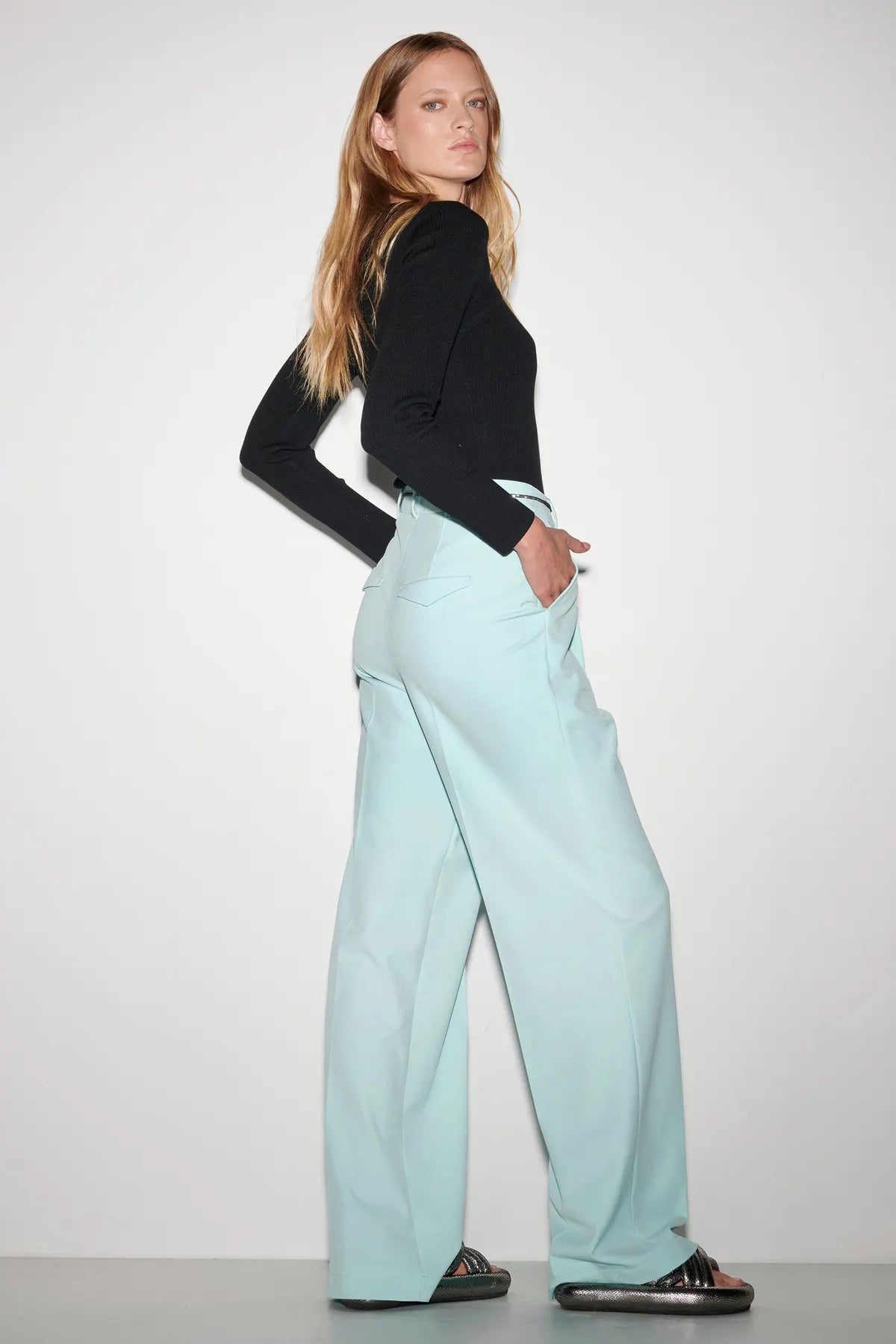 LUISA CERANO 698645/3453-0 Marlenehose Wideleg-Pants mit Bundfalten mineral aqua