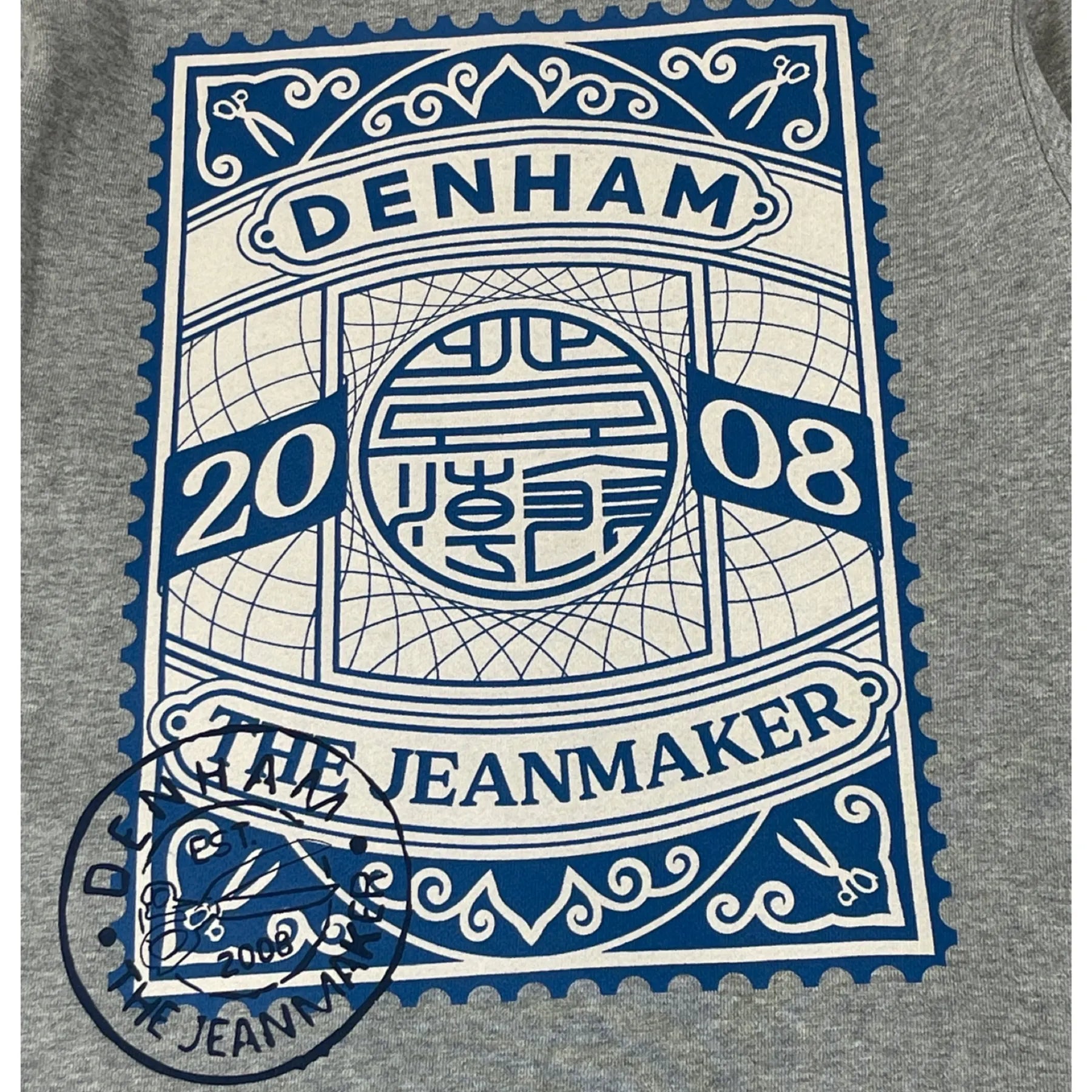 DENHAM 01-23-10-60-061 STAMP REG HOODY PRS HERREN HOODIE SWEATSHIRT GREY MARL