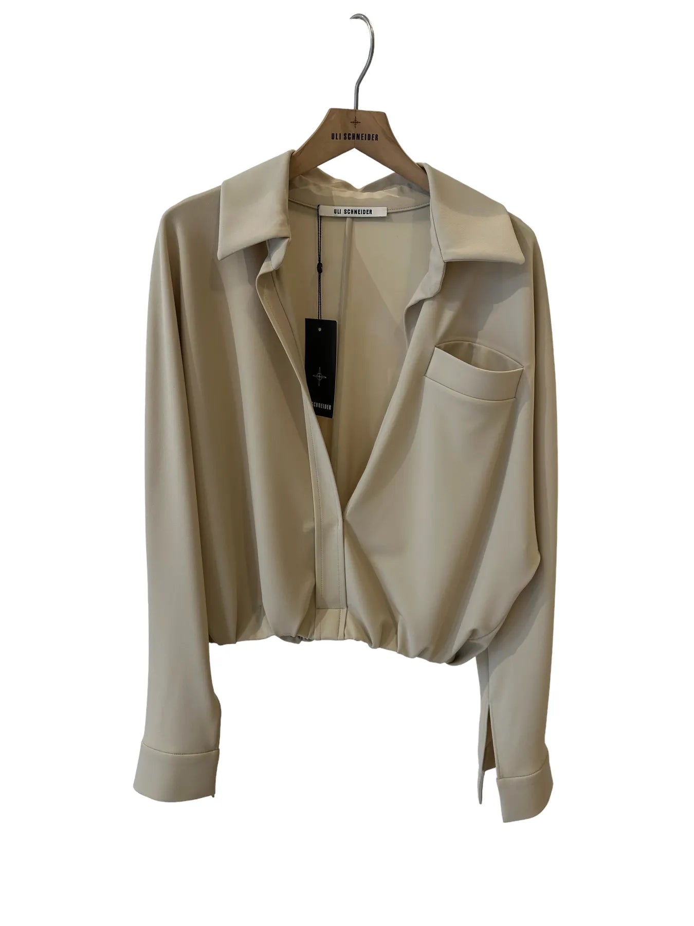 ULI SCHNEIDER 16-1031044 Cropped-Hemdbluse Gleam Beige.