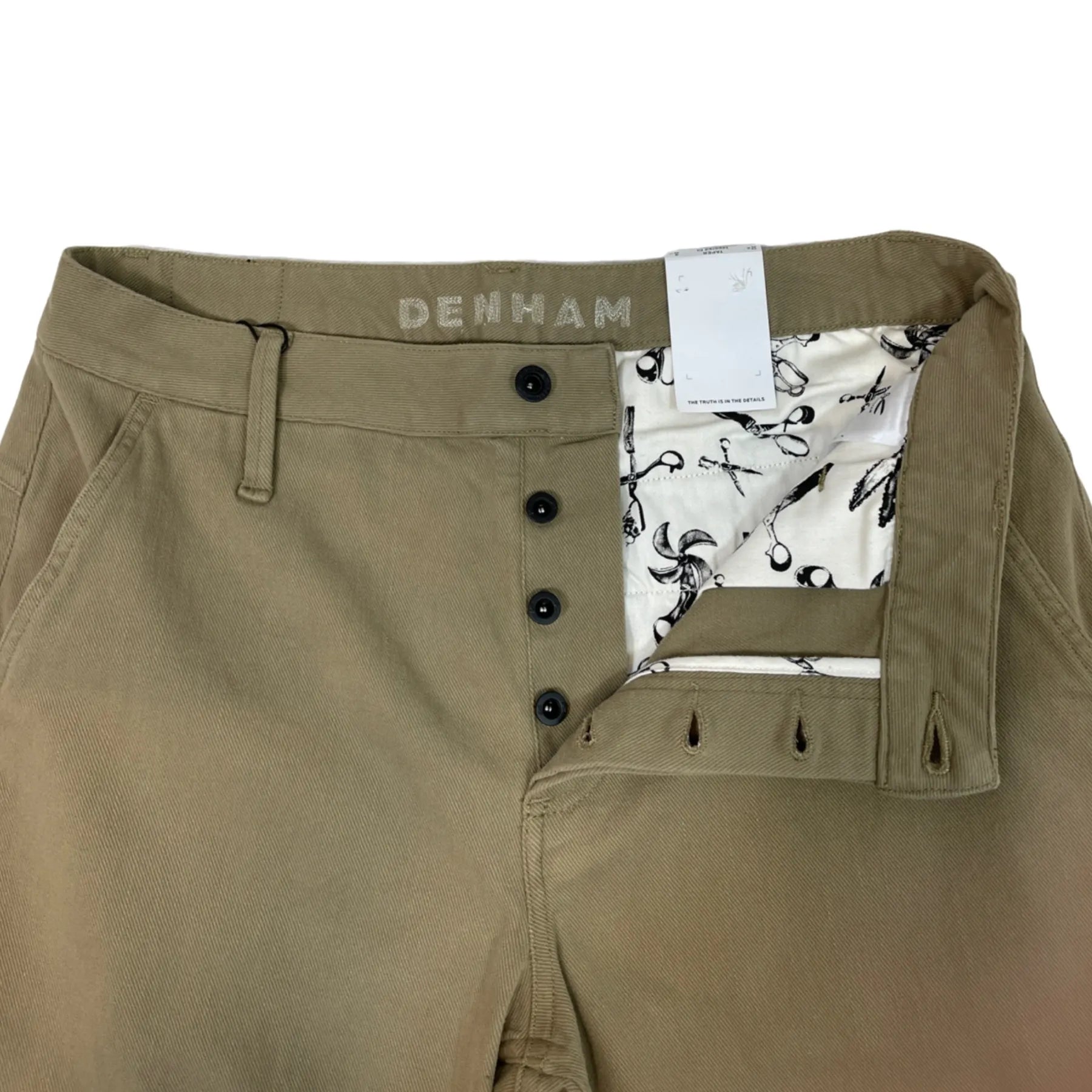 DENHAM 01-23-08-10-021 TAPER CHINO SD HERREN JEANS MIT KNOPFLEISTE TAPERED FIT ICICLE WHITE BEIGE