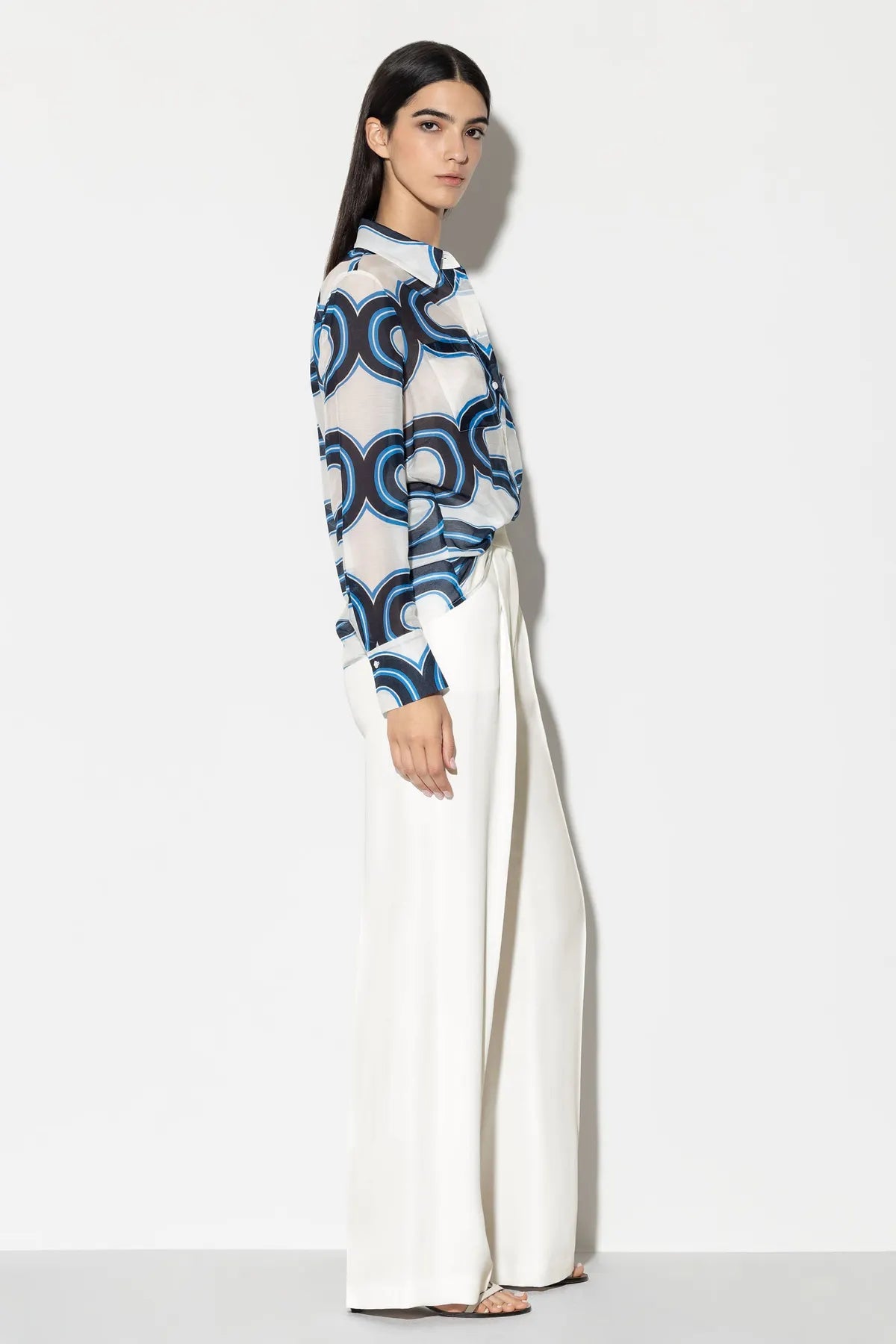 LUISA CERANO 698631/3595-0 Gabardine-Wideleg-Pants Damen Hose weiß