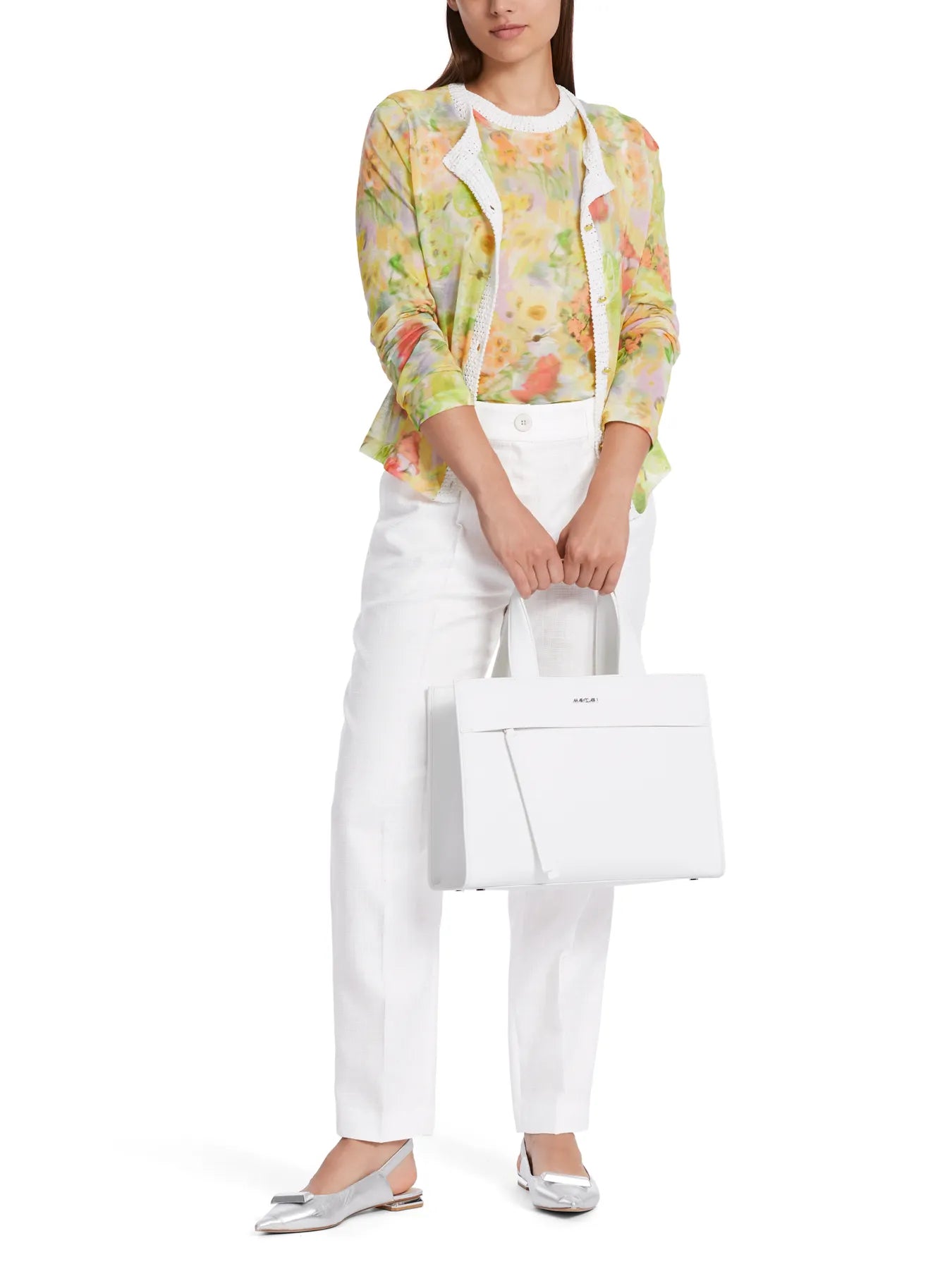 MARC CAIN WC 39.16 M34 Cardigan Blumen-Muster Gelb