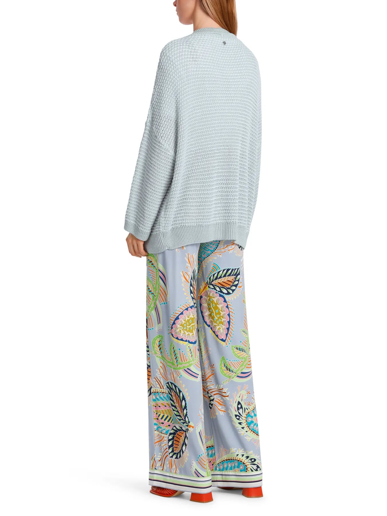 MARC CAIN WC 39.31 M43 Oversized Cardigan Knitted in Germany Leinen-Mix Hellblau