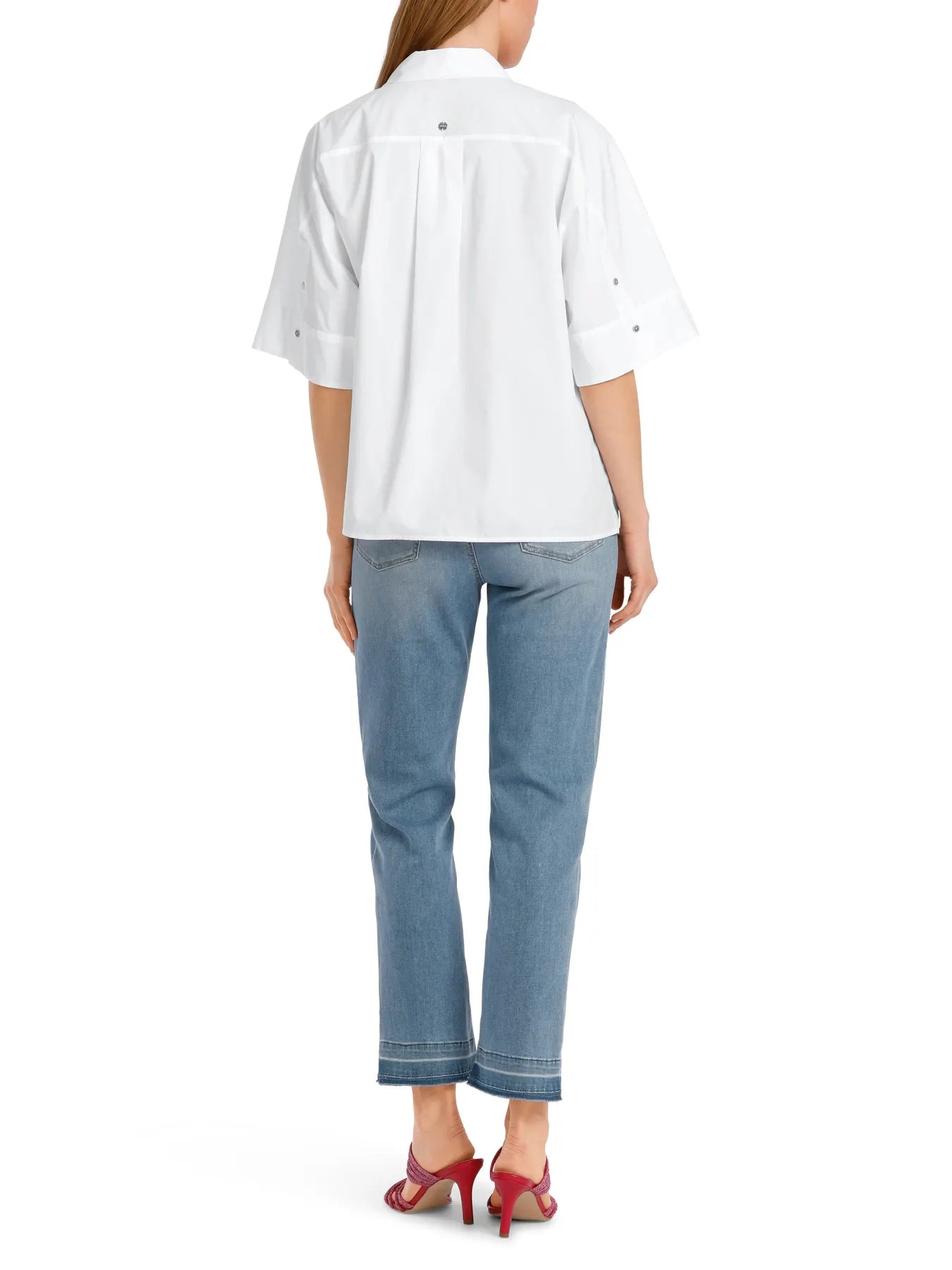 MARC CAIN WC 51.37 W91 Schluppenbluse mit Kimono-Ärmel weiß