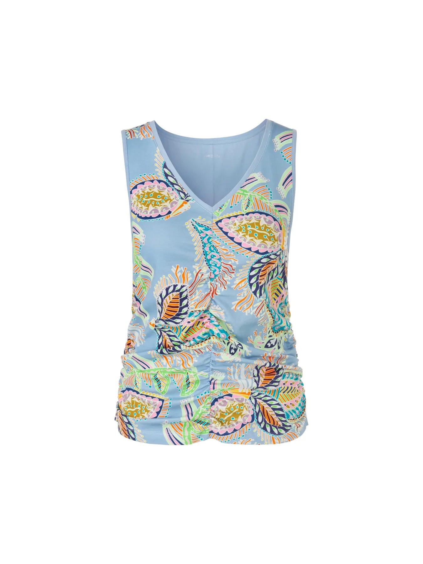 MARC CAIN WC 61.29 J47 Damen Top mit Raffung deep summer sky blau