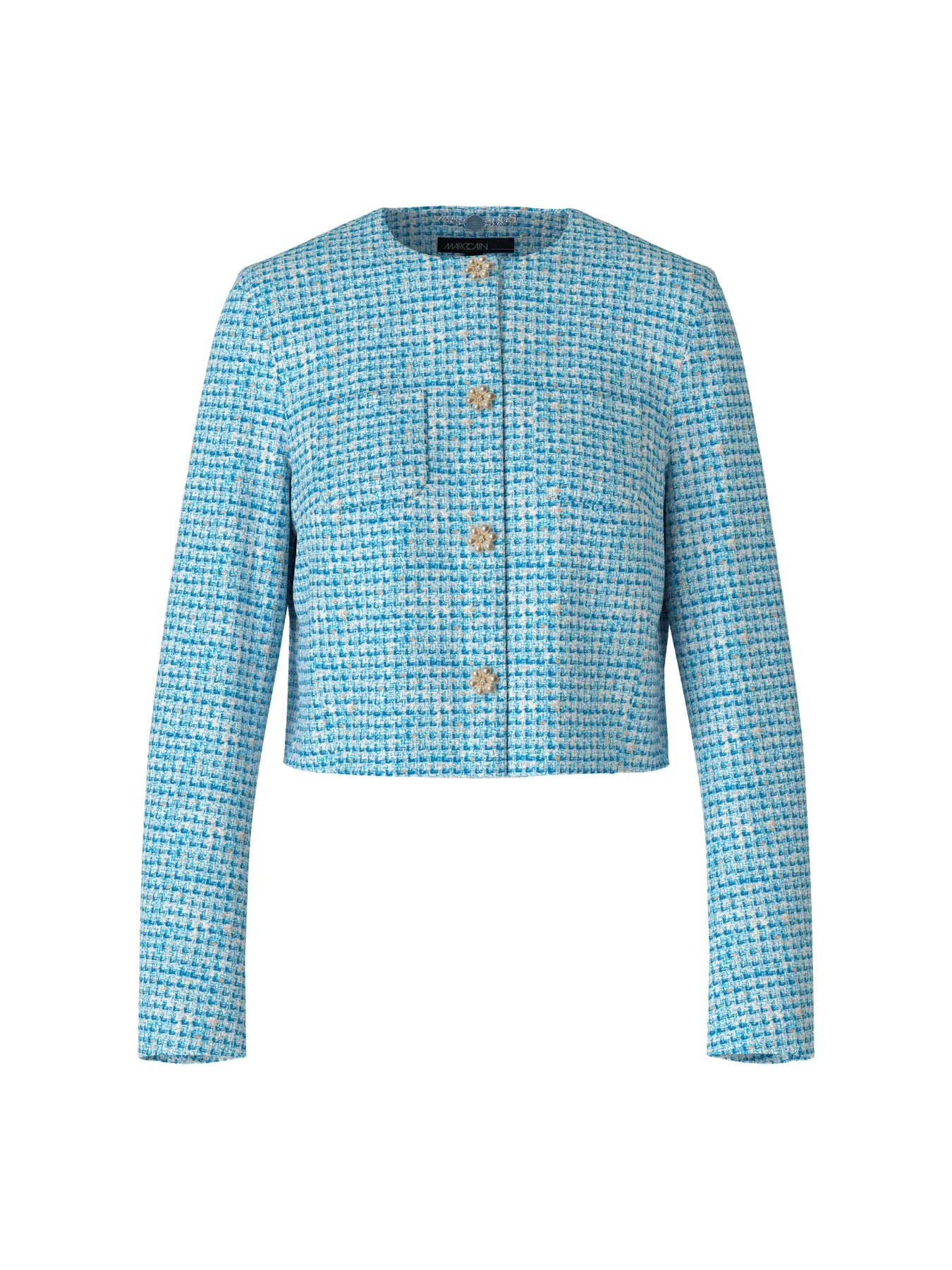 MARC CAIN WC 31.22 W88 Jacke Blazer mit Perlenknöpfen hellblau