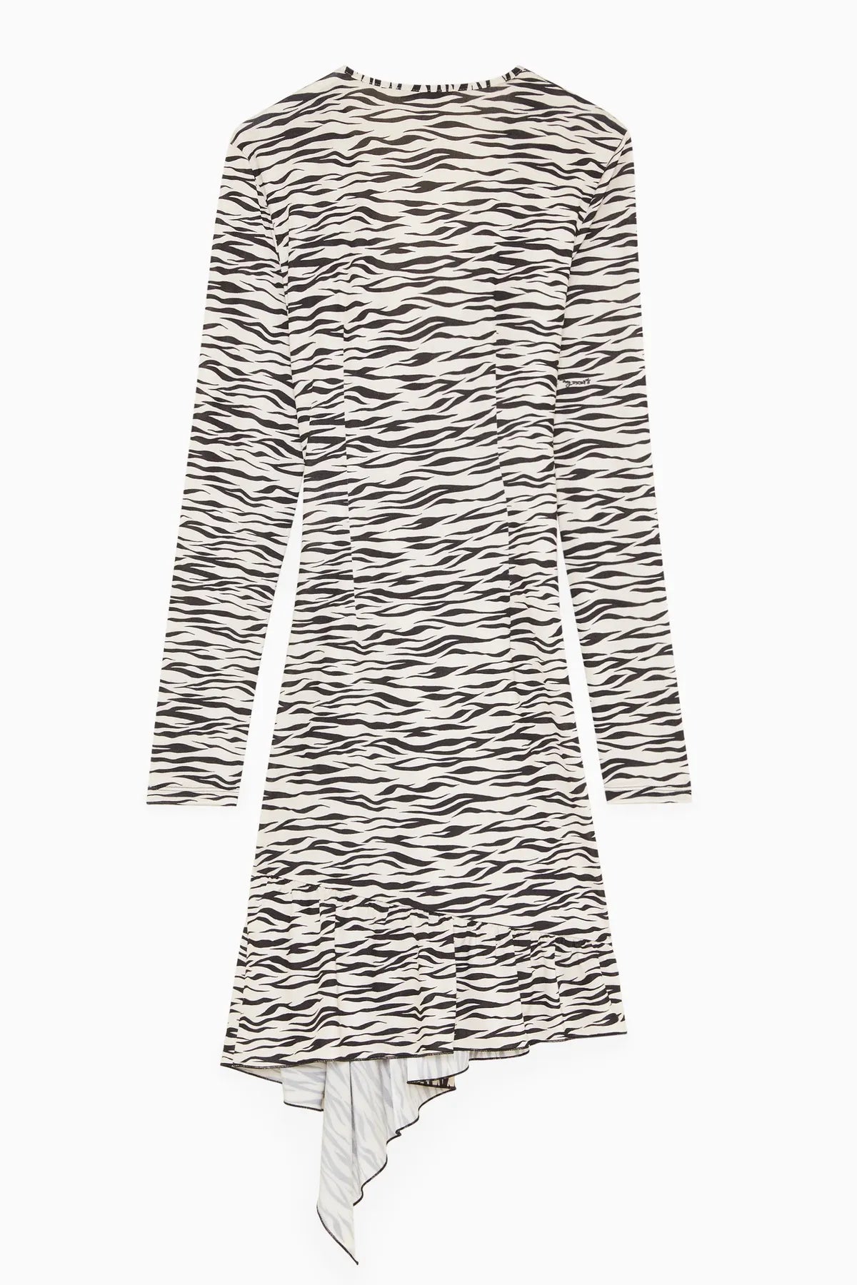 PATRIZIA PEPE 8A1241 J187 Kleid in Wickeloptik mit Volants Stretch Zebramuster
