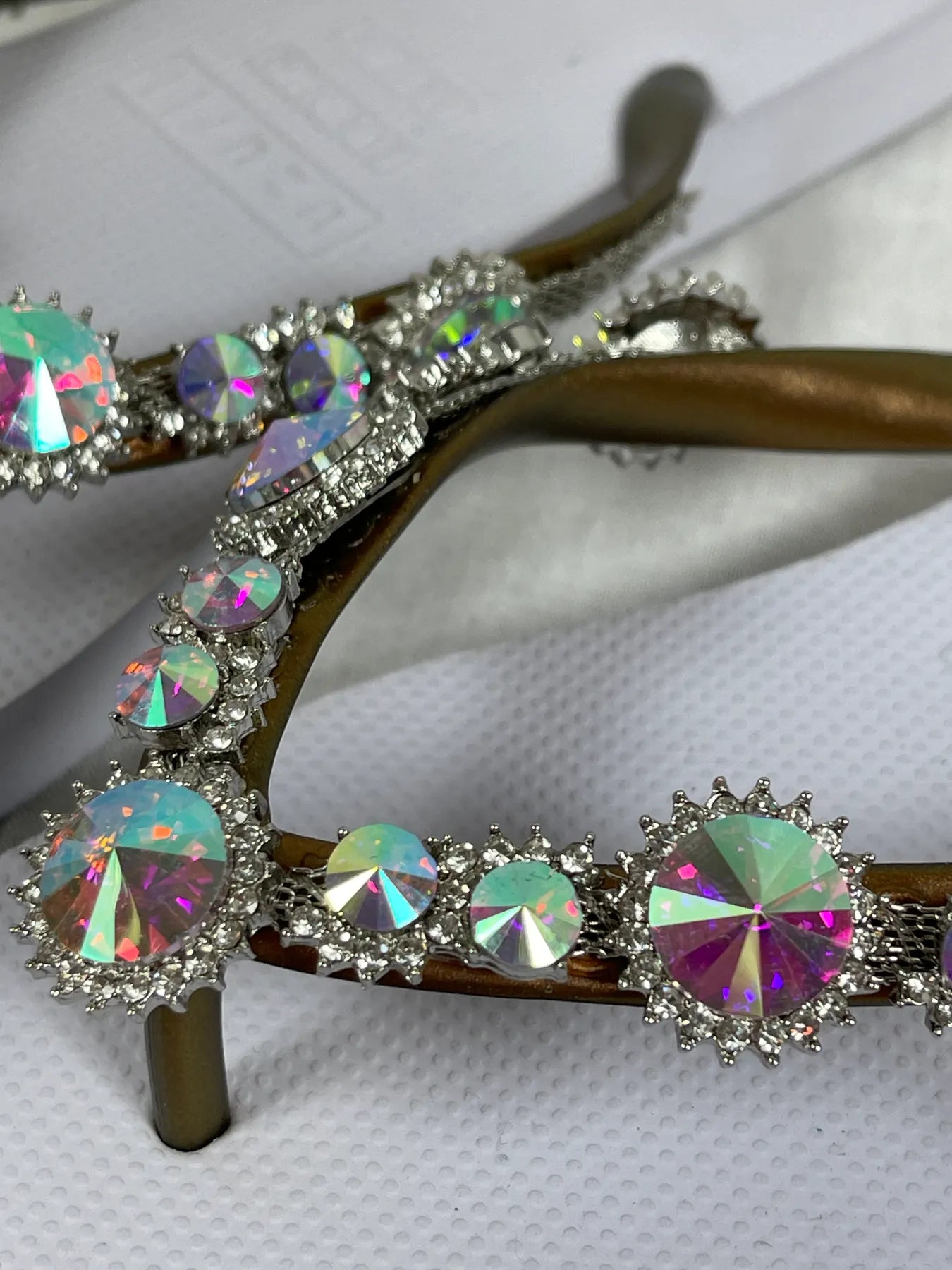 UZURII CHRYSTAL MARILYN Damen Luxury Zehentrenner Ziersteine White