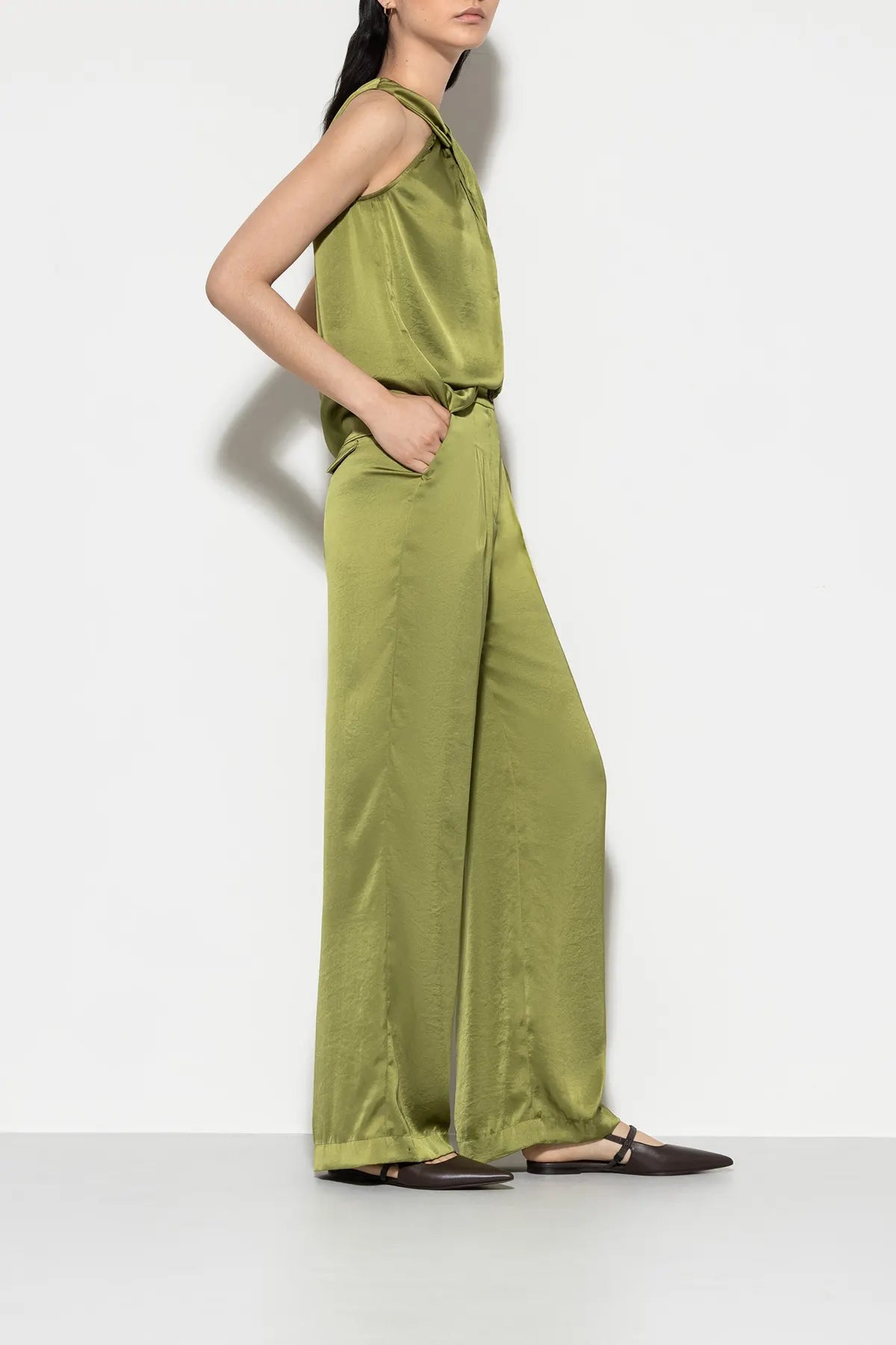 LUISA CERANO 
                
                                            608715/2307-0 Wideleg-Pants mit Bundfalten moss green grün