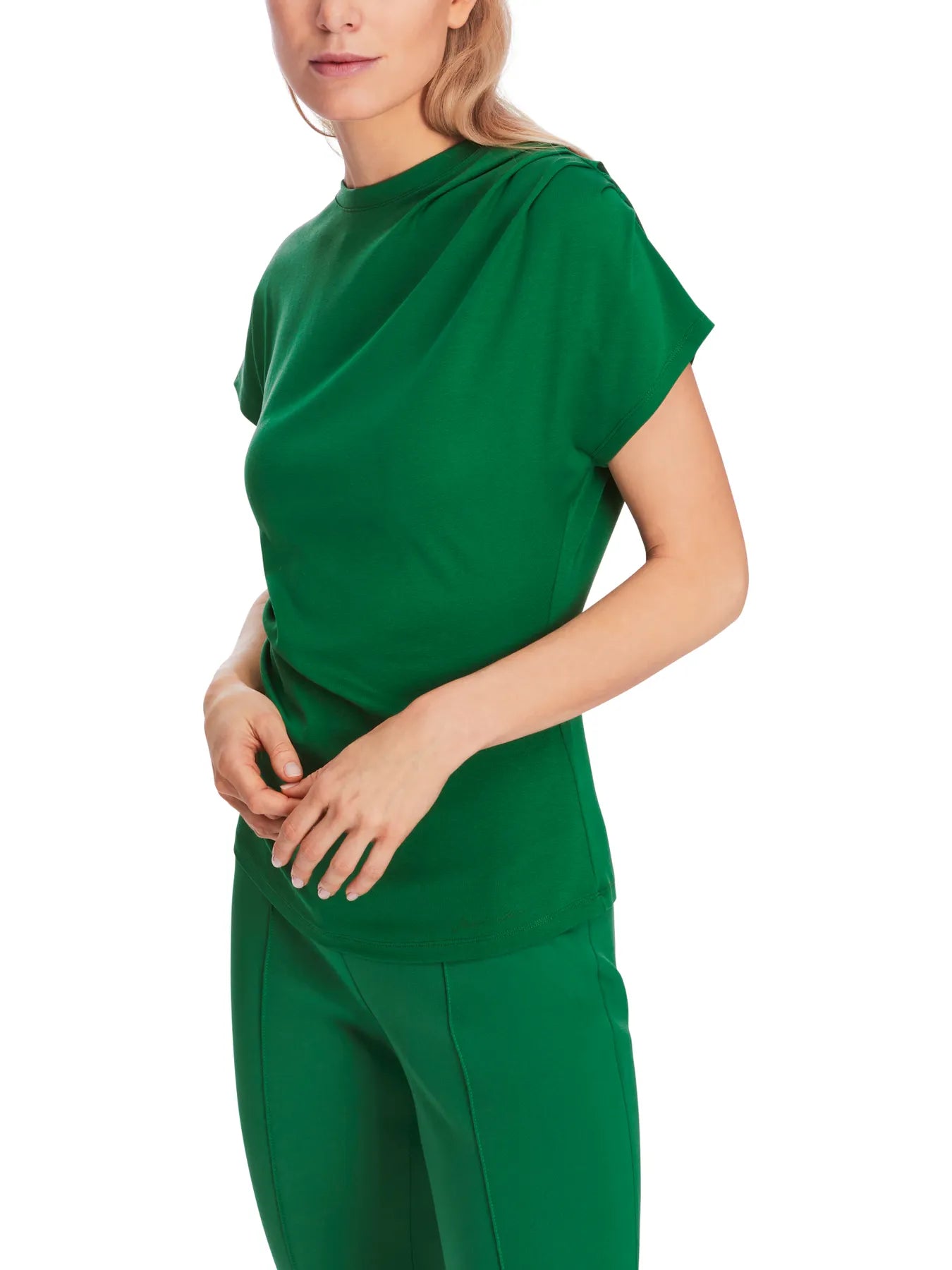 MARC CAIN XC 48.06 J14  Damen T-Shirt mit Materialmix