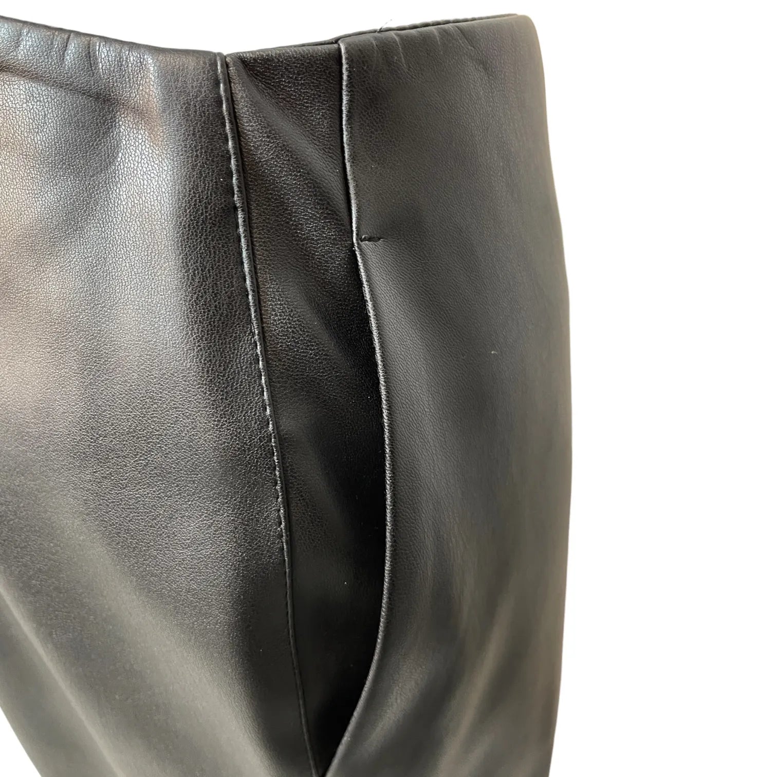 ULI SCHNEIDER  50989 Straight-Fit Pants  Damen Hose  in Lederoptik Black.