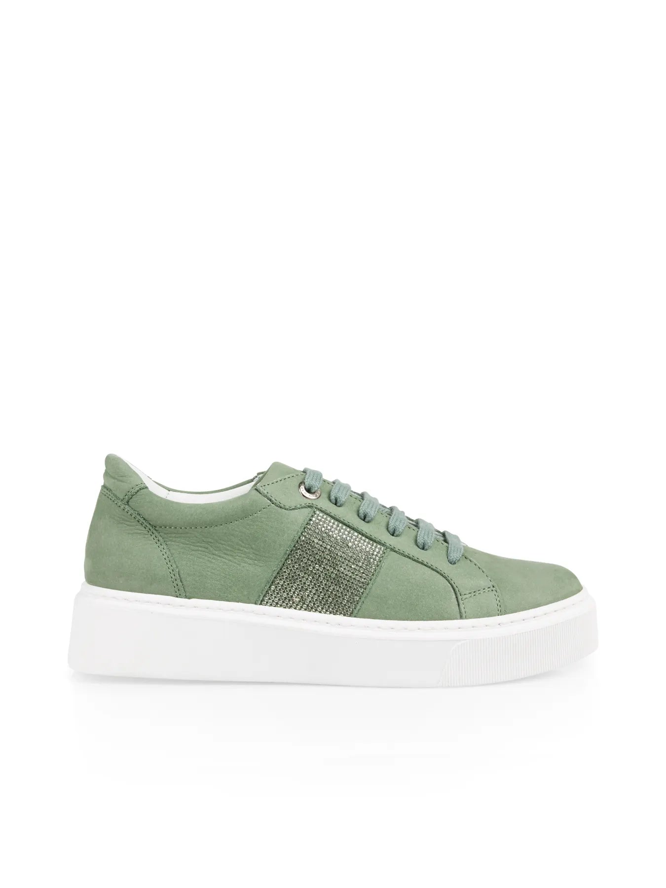 MARC CAIN XC SH.01 L06 Damen Sneaker aus Nubuck frozen sage grün