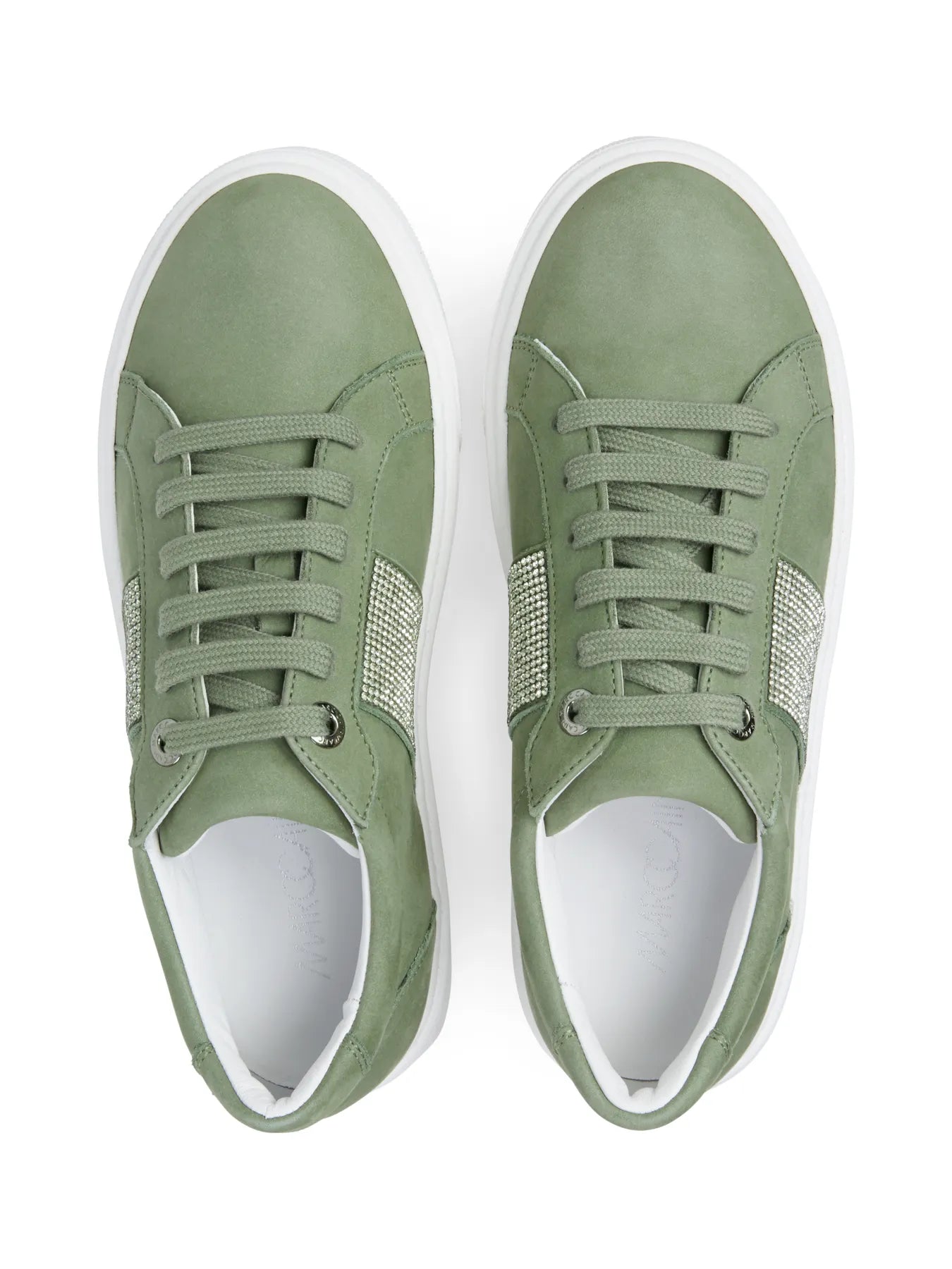 MARC CAIN XC SH.01 L06 Damen Sneaker aus Nubuck frozen sage grün