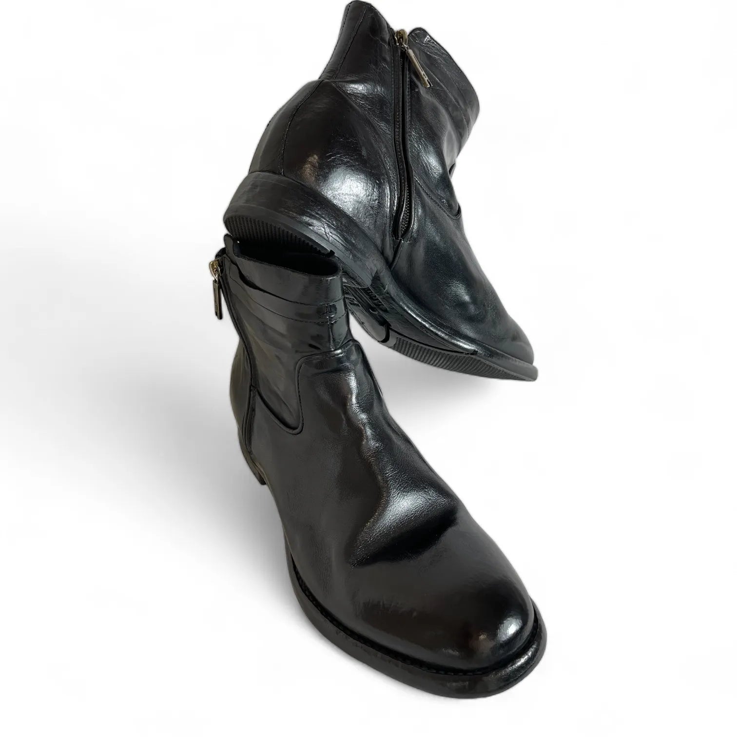 LEMARGO AP06A RANCH STRETCH DAMEN LEDER STIEFELETTE NERO.