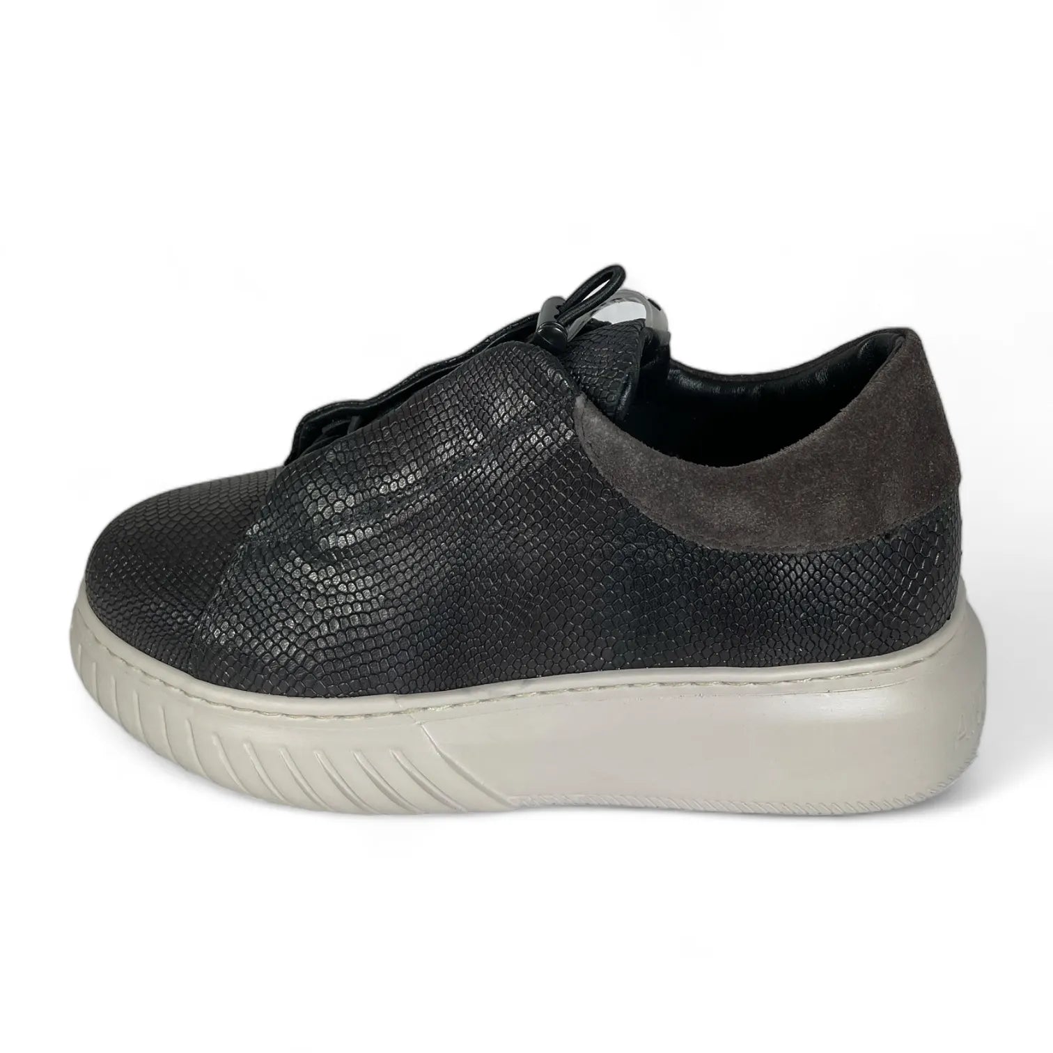 ANDIA FORA DOVER - LIBI 24 SUEDE CITRINE DAMEN SLIPPER REPTILMUSTER SNEAKER BLACK.