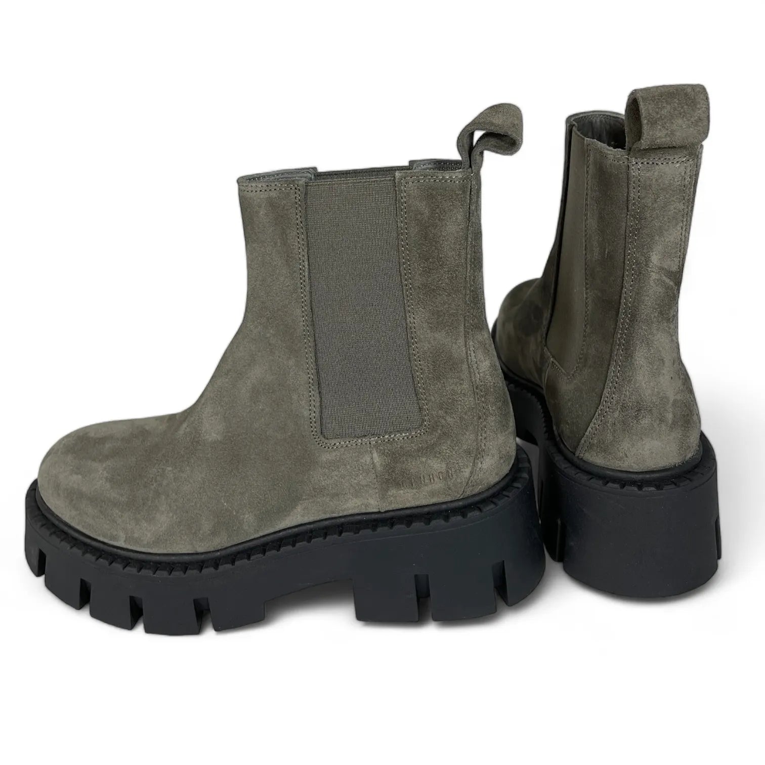 COPENHAGEN - CPH137 SUEDE DAMEN STIEFEL BOOTS STRETCH-EINSÄTZE GRAU OFF BLACK.