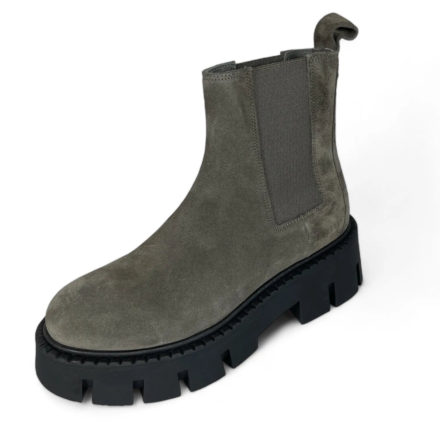 COPENHAGEN - CPH137 SUEDE DAMEN STIEFEL BOOTS STRETCH-EINSÄTZE GRAU OFF BLACK.