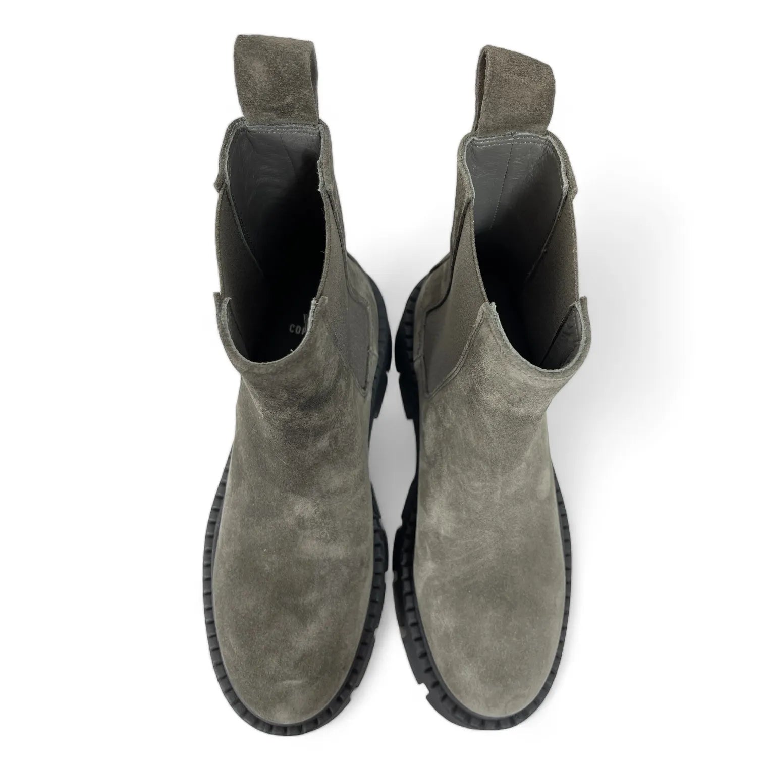 COPENHAGEN - CPH137 SUEDE DAMEN STIEFEL BOOTS STRETCH-EINSÄTZE GRAU OFF BLACK.