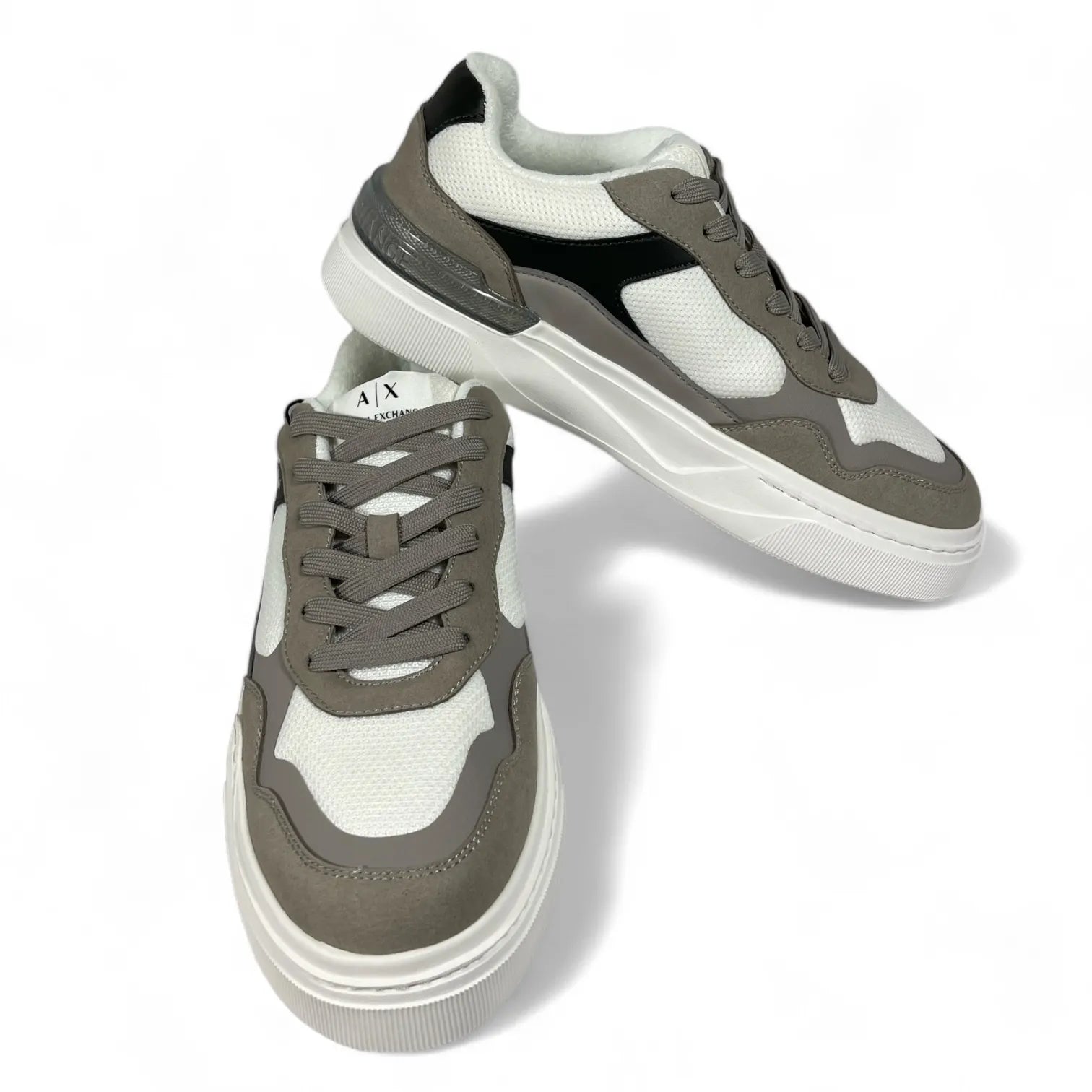 ARMANI EXCHANGE XUX218 XV856 HERREN SNEAKER LEDER ROPE+OFF WHITE