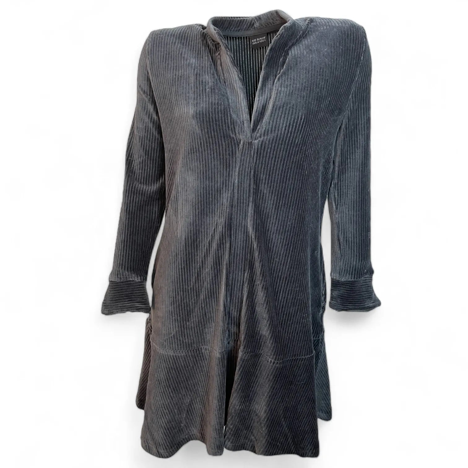 SOLDOUT S440 8050 DAMEN KLEID WEICHER SAMTCORD  SCHWARZ.