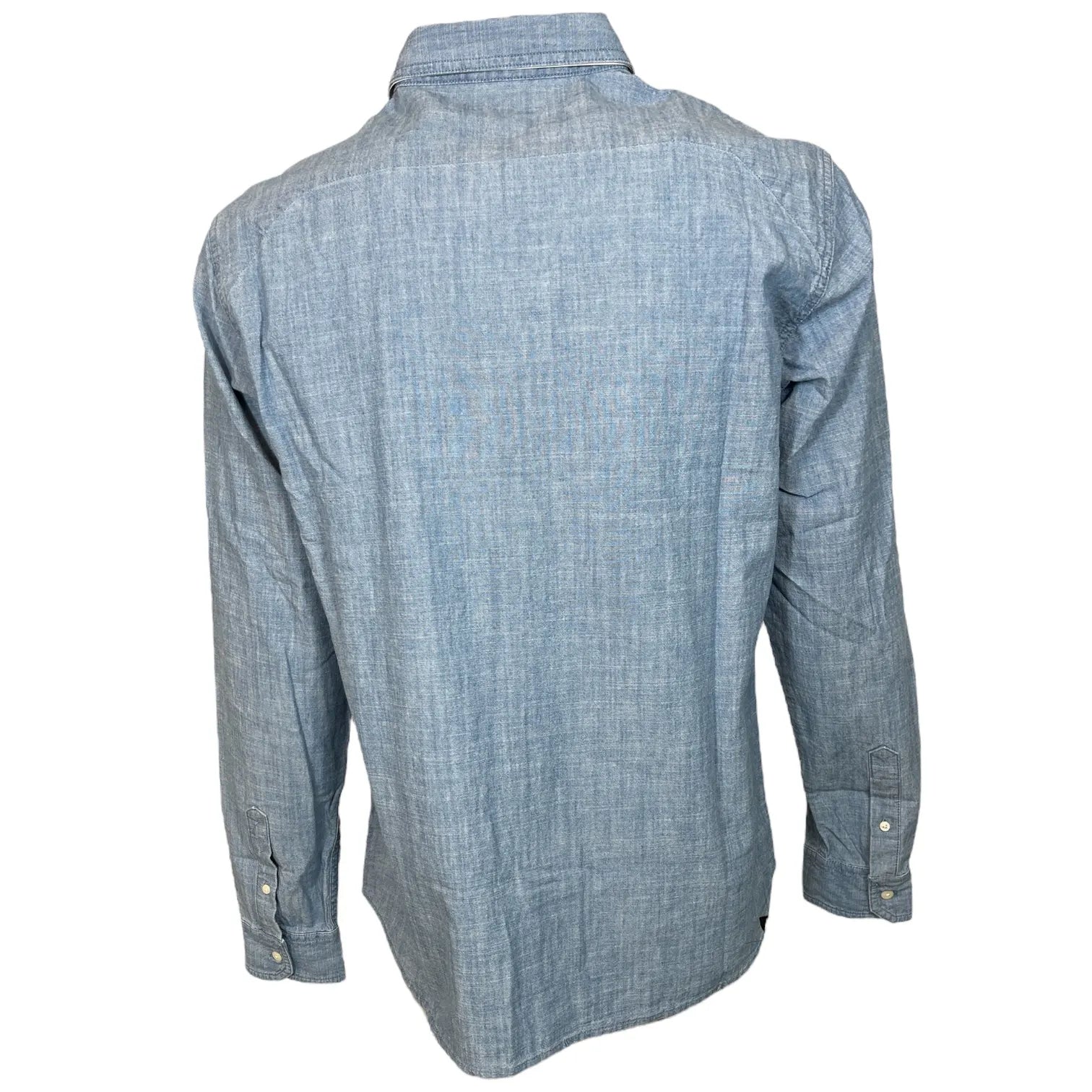 DENHAM 01-24-04-40-040 RICH REG SHIRT CHAMBRAY HERREN HEMD BLUE LIGHT