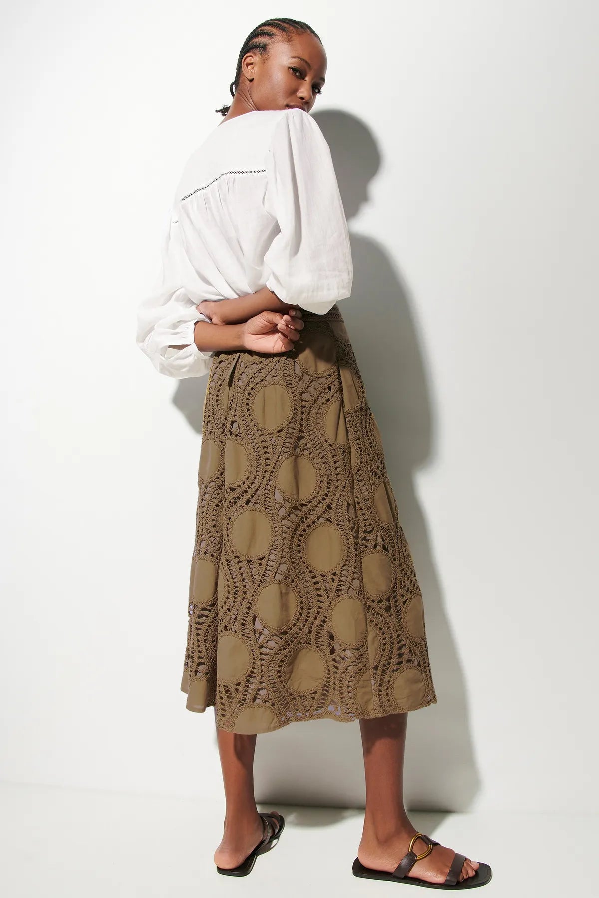 LUISA CERANO 
                
                                            298458/3500-0 Damen Bluse aus Ramie mit Ballonärmeln weiß