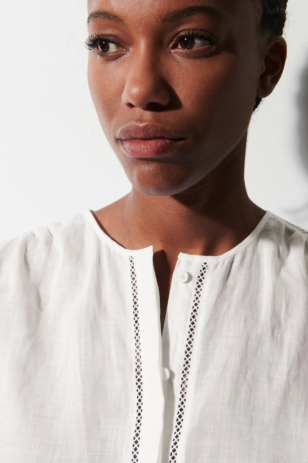 LUISA CERANO 
                
                                            298458/3500-0 Damen Bluse aus Ramie mit Ballonärmeln weiß