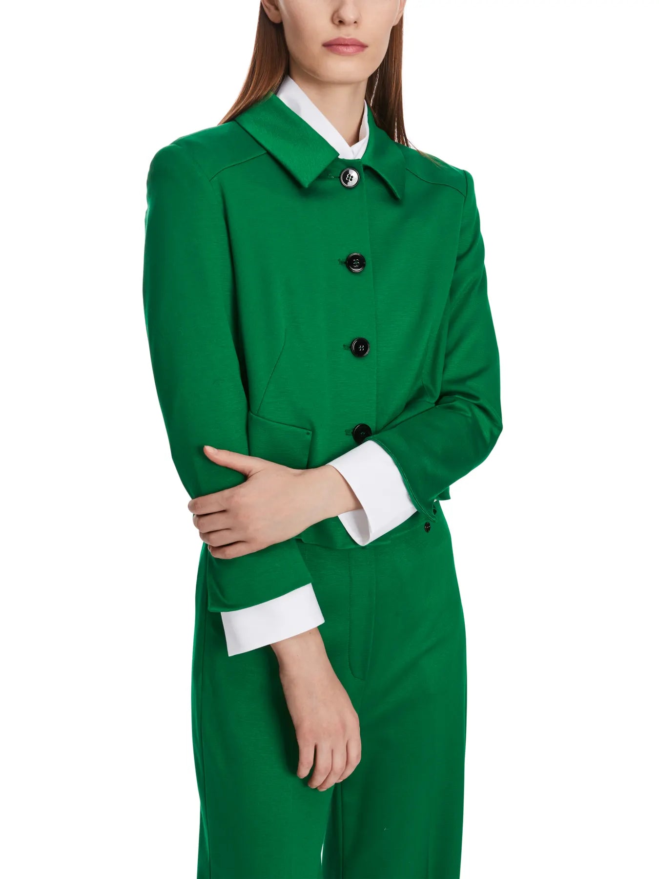 MARC CAIN  
                
                                            XA 31.01 J24 Damen Kurzjacke Blazer Stretch Grün