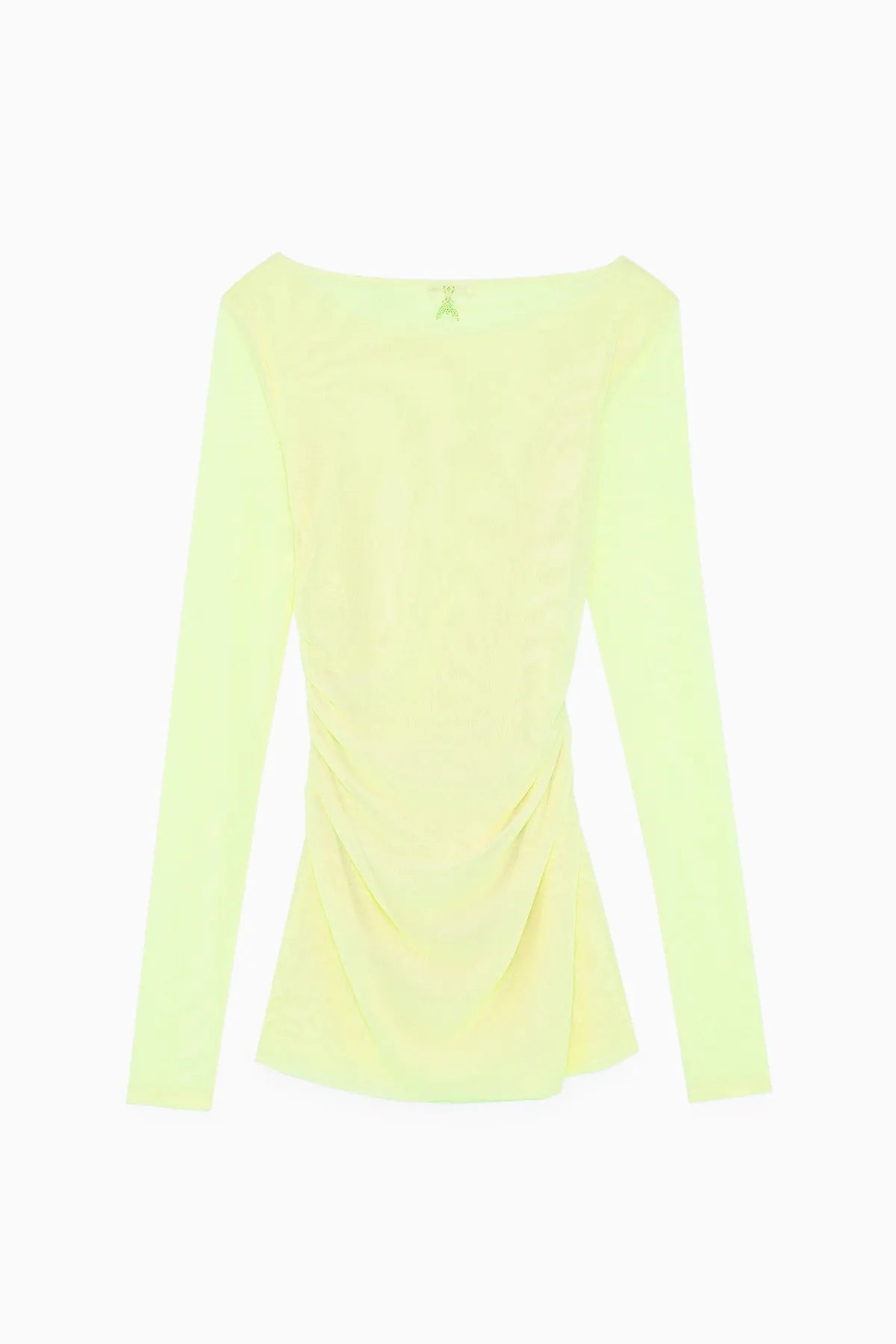 PATRIZIA PEPE 8M1571 J177 Damen Shirt Durchsichtiges Mesh-Top Longsleeve Gelb G568