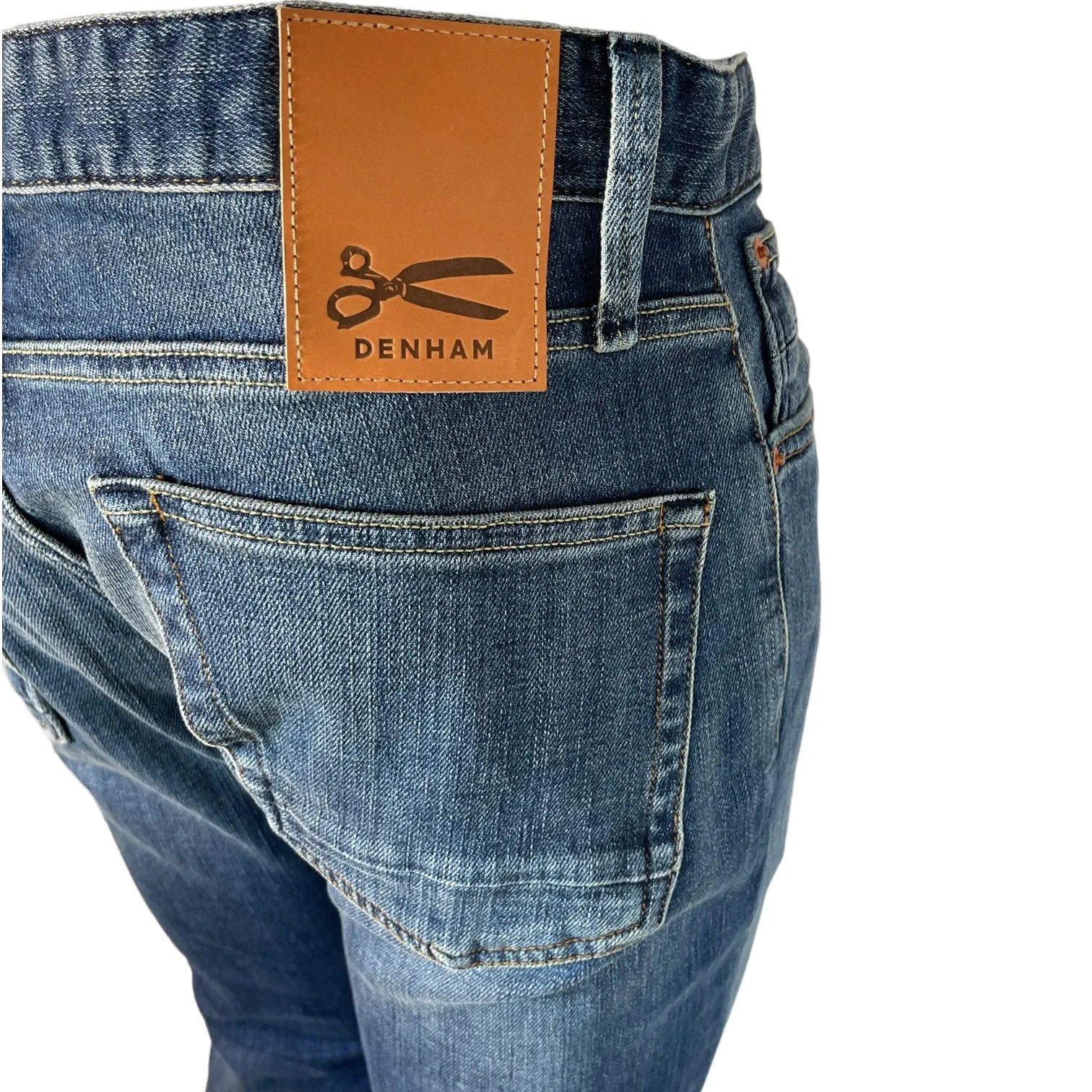 DENHAM 01-23-08-11-107 RIDGE AWD STRAIGHT FIT HERREN JEANS MIT KNOPFLEISTE DARK BLUE