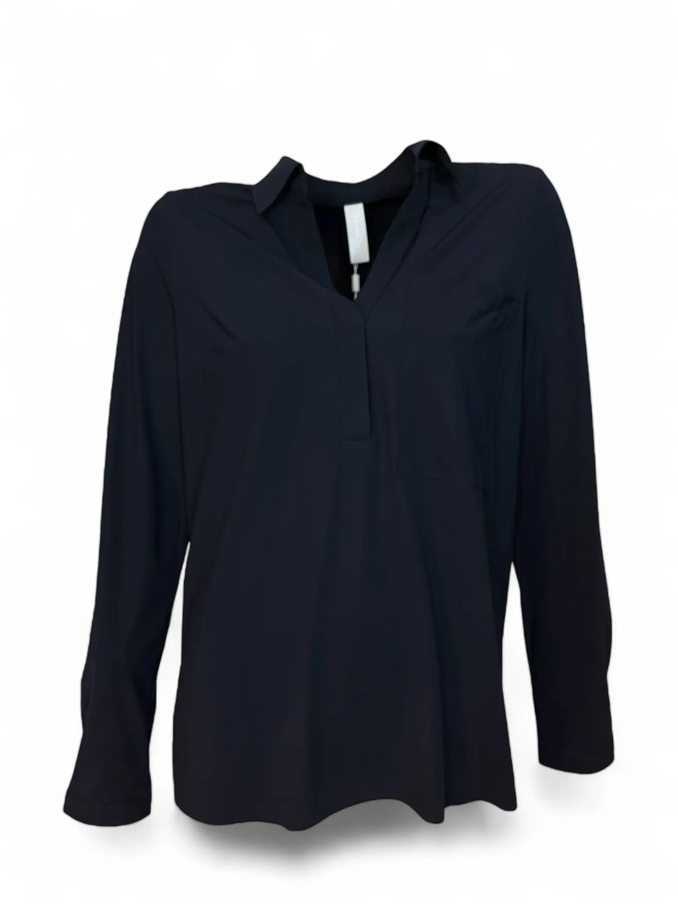 JAPAN TKY KAEMI HEMDBLUSE TECHNOJERSEY STRETCH 342 BLACK-BLUE